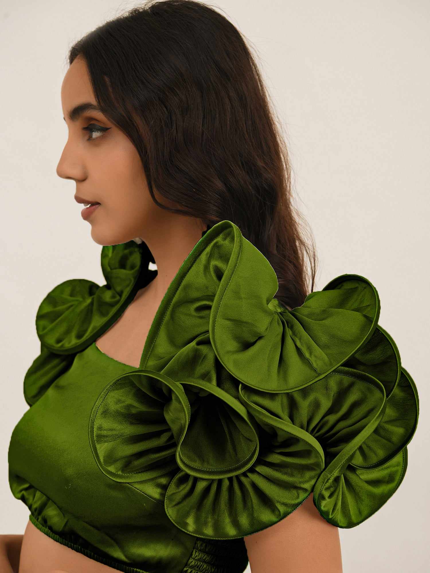 dramatic sleeve crop top