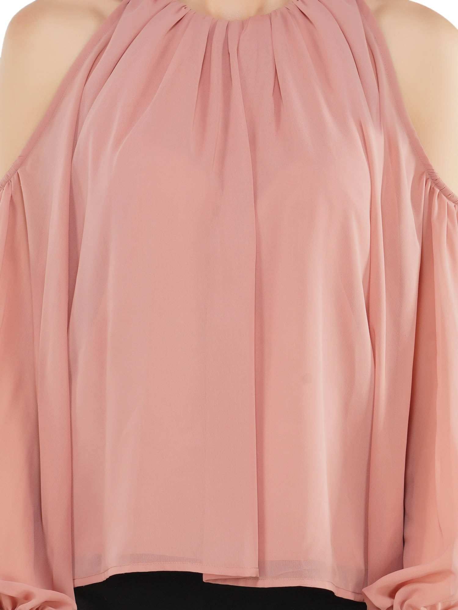 blush pink cold shoulder top