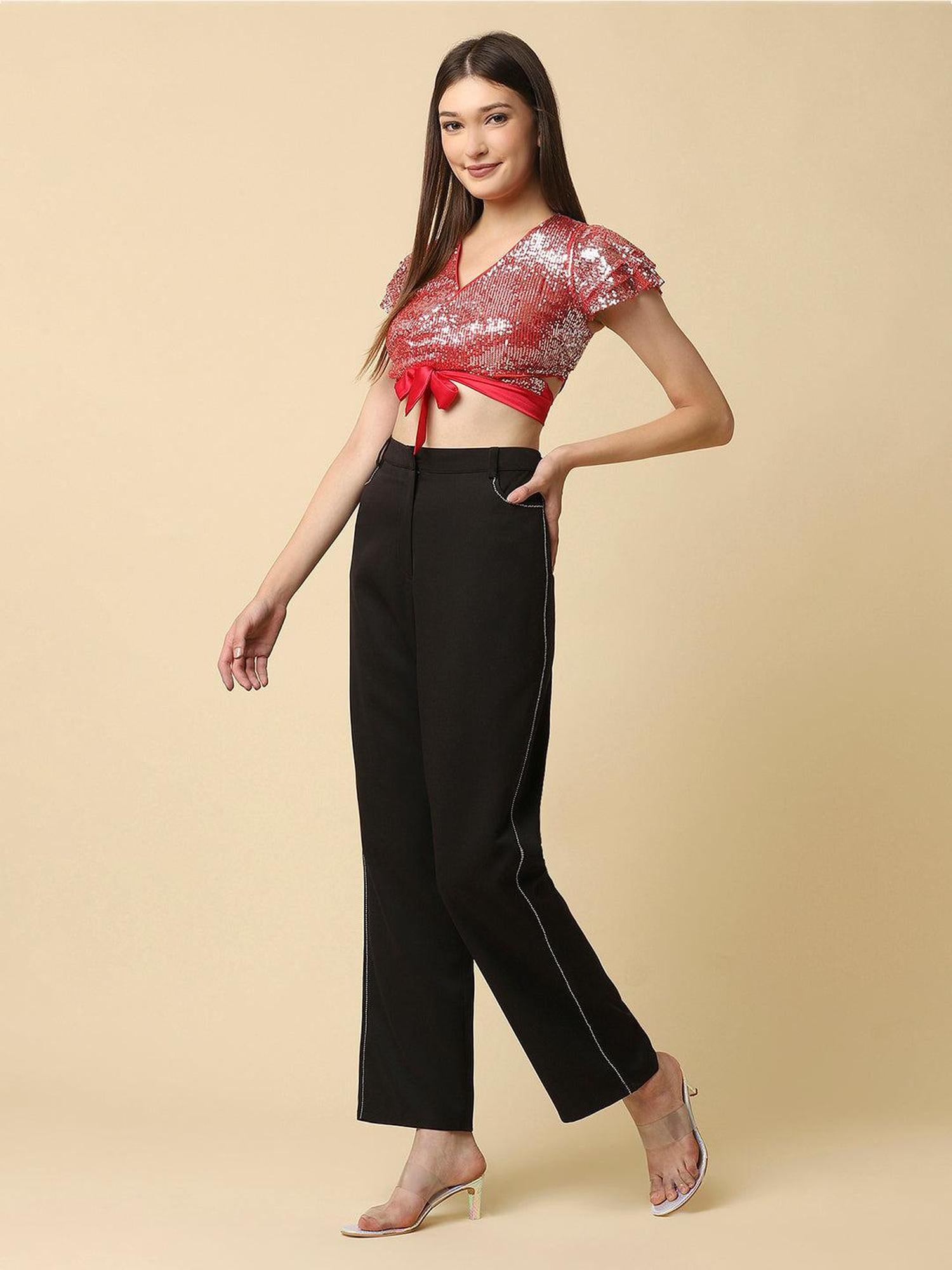 So-Pretty Cut-Out Sequins Top