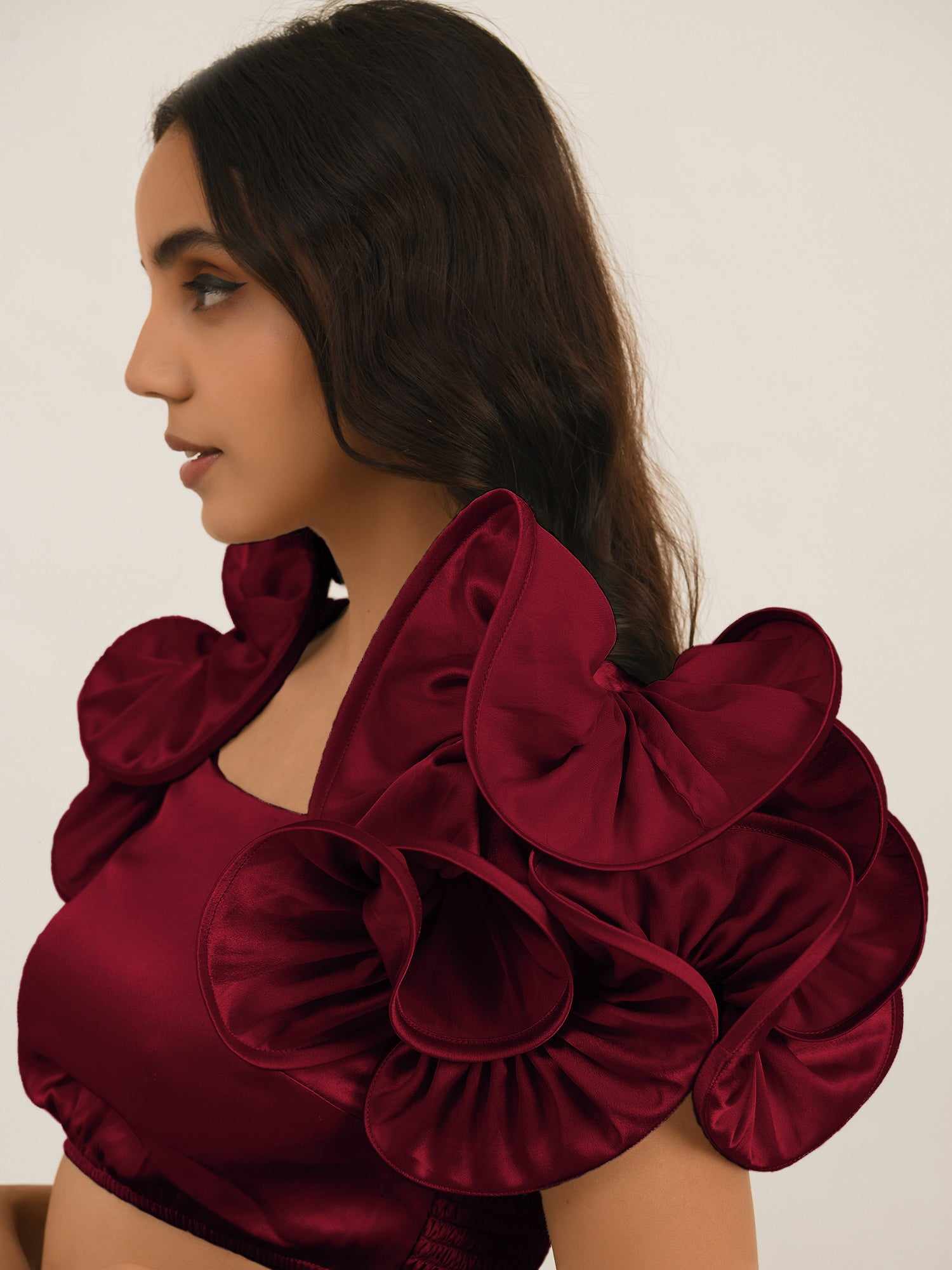 dramatic sleeve crop top