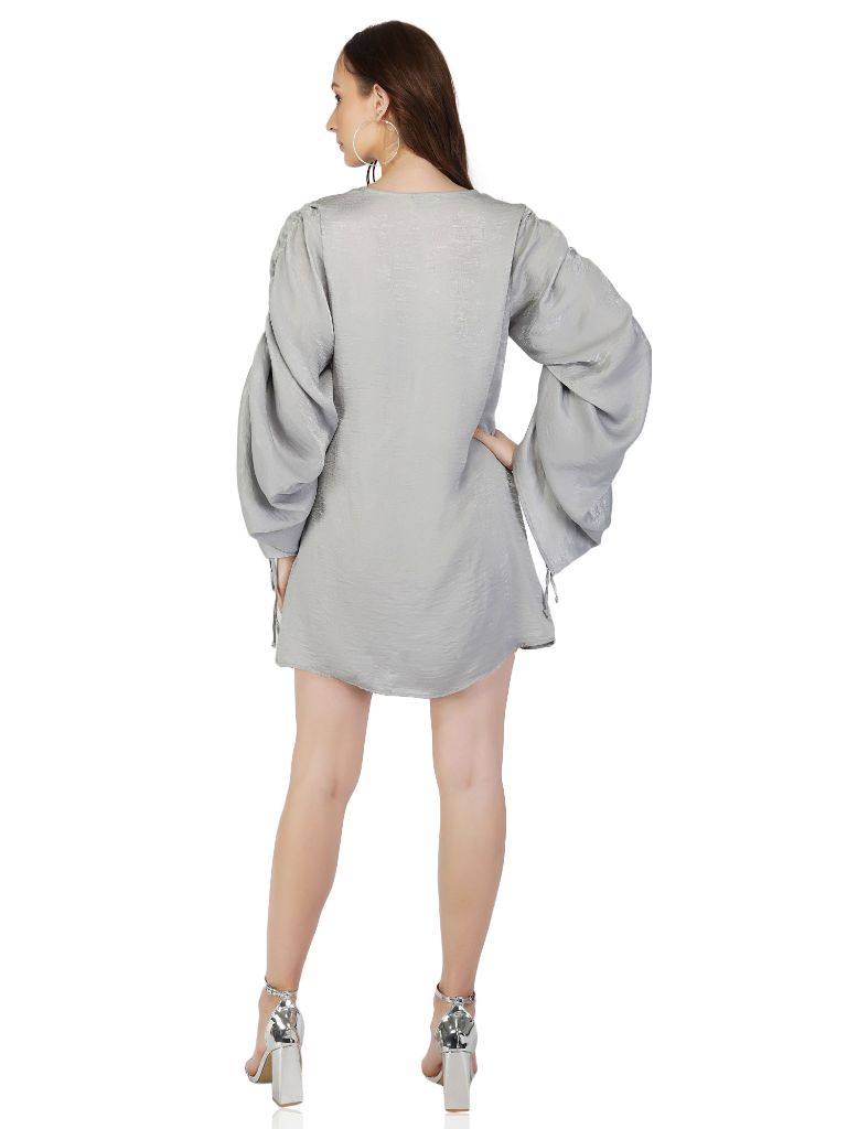 ruched sleeves dress