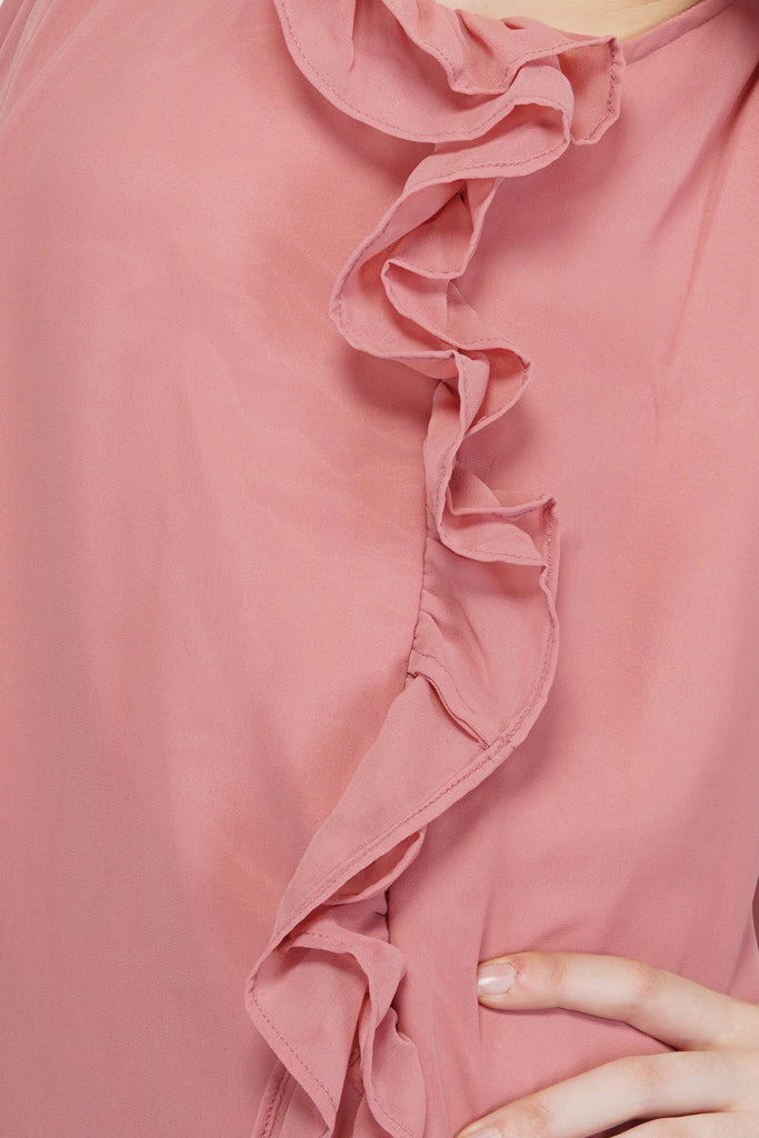 sleeveless frill dress