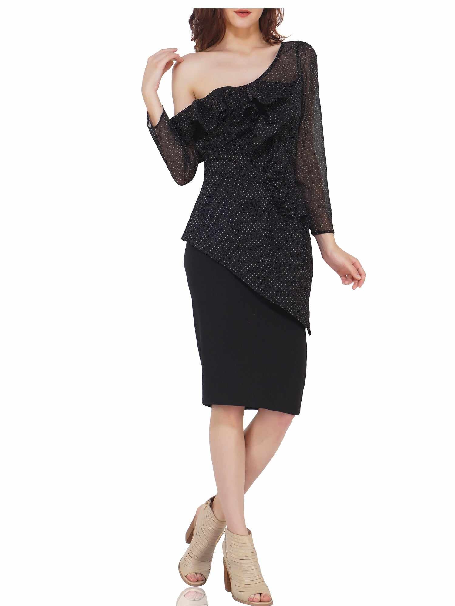 off shoulder polka dot top