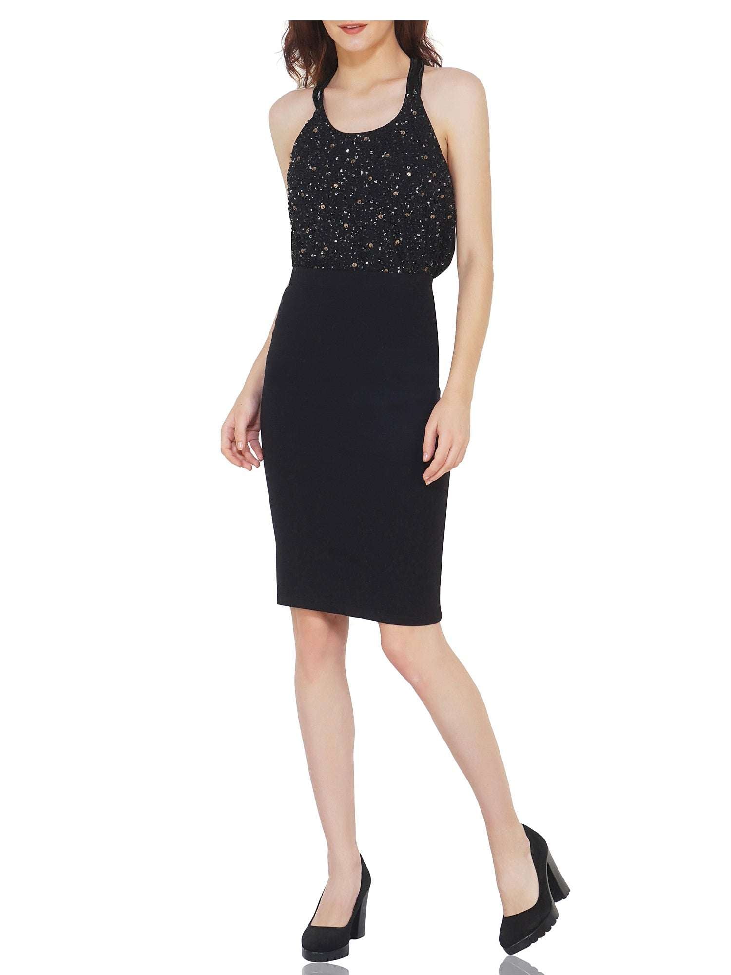 black and antique sequin racerback