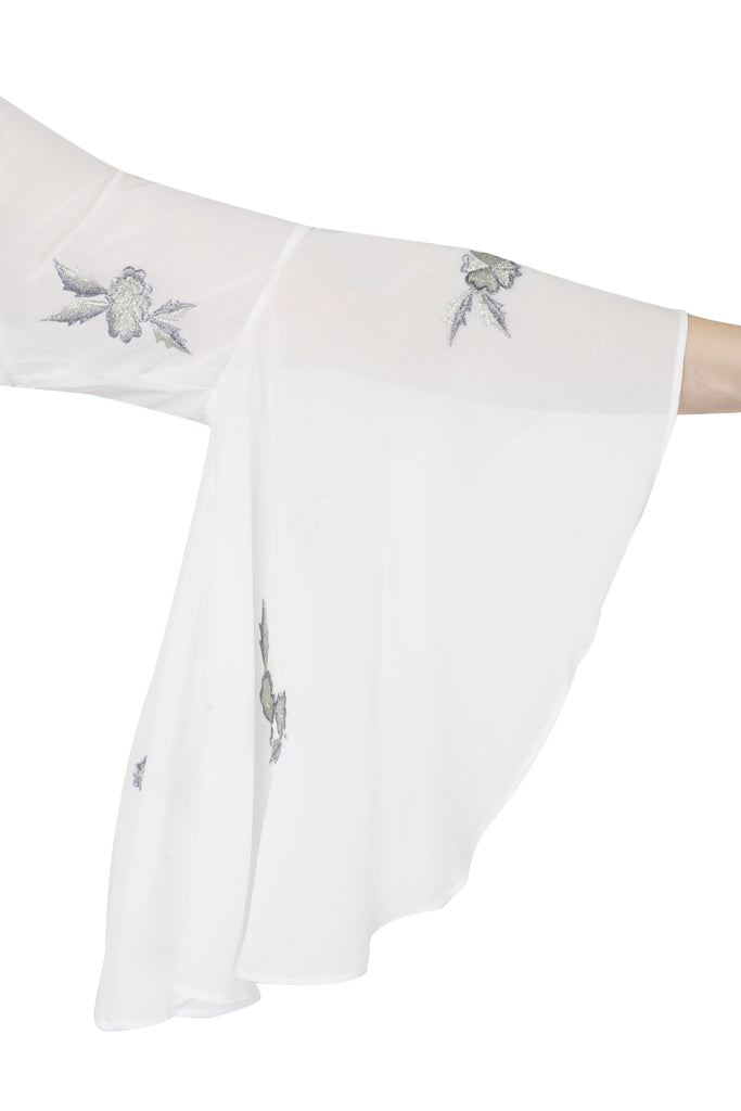 rose embroidery summer white mini