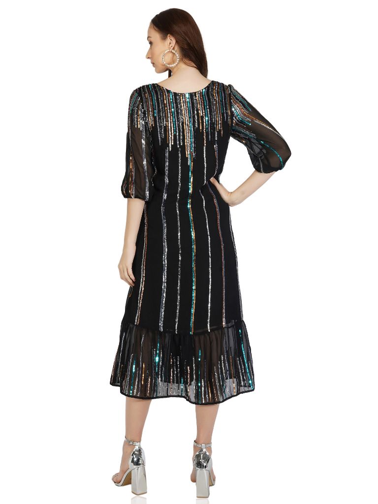 sequin stripes midi dresses gurgaon
