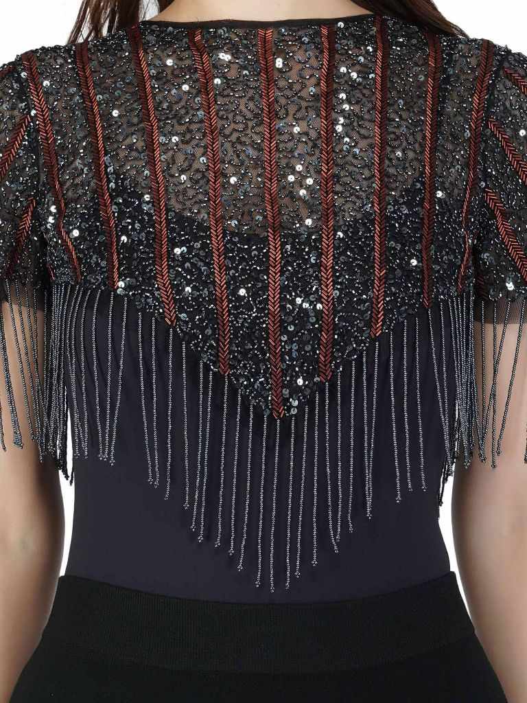 grey and bronze shrug