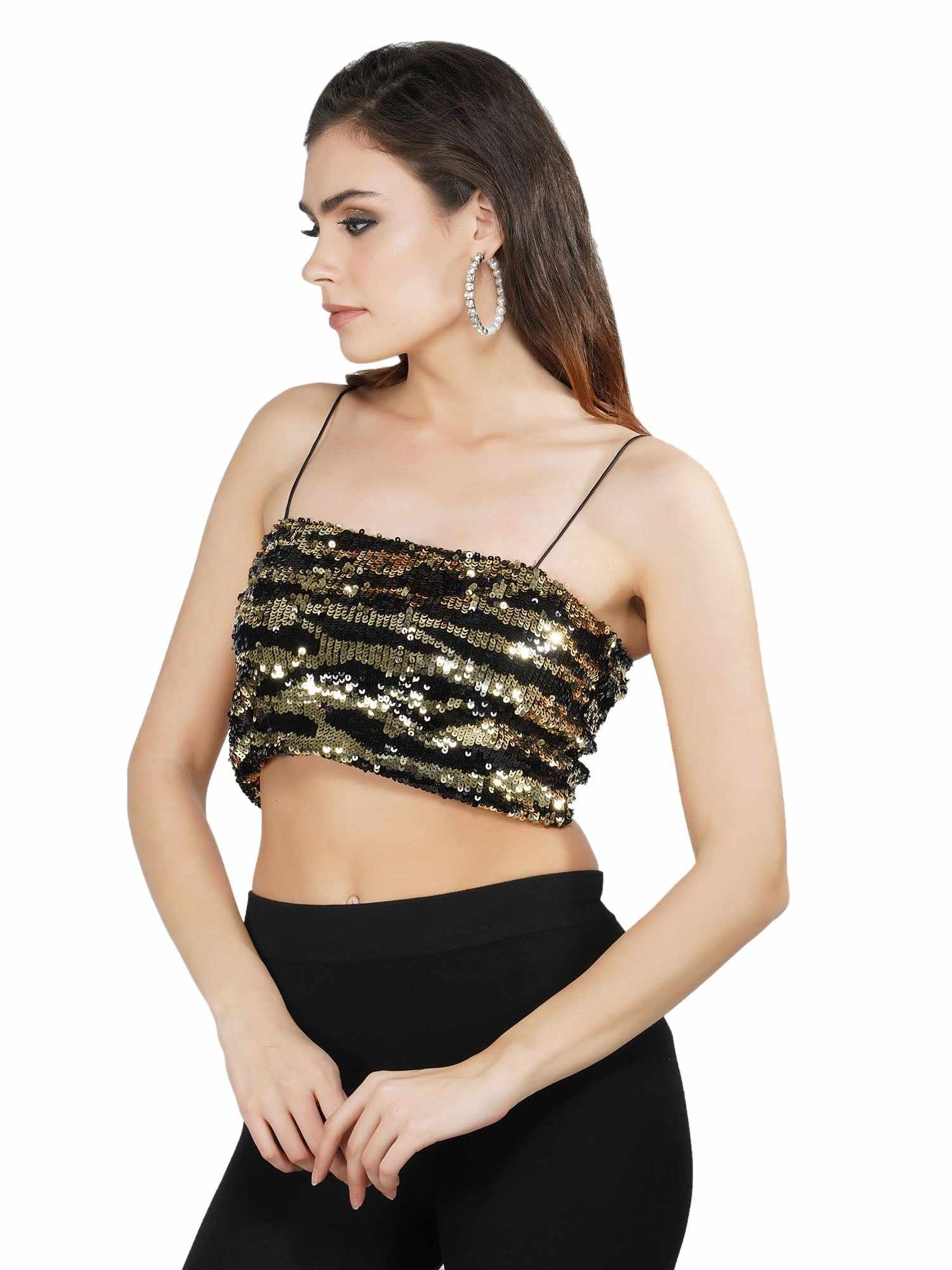 tiger gold strappy tank top