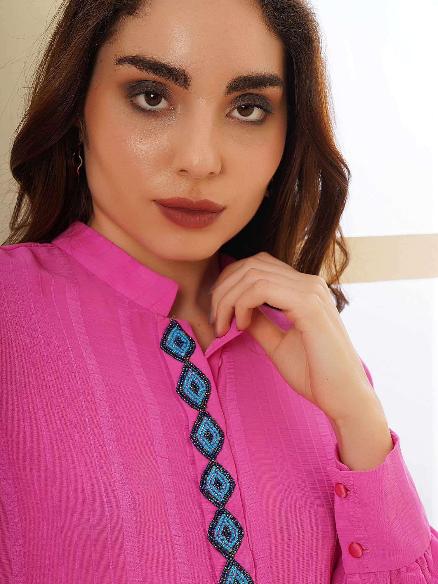 pink cord set with embellishment