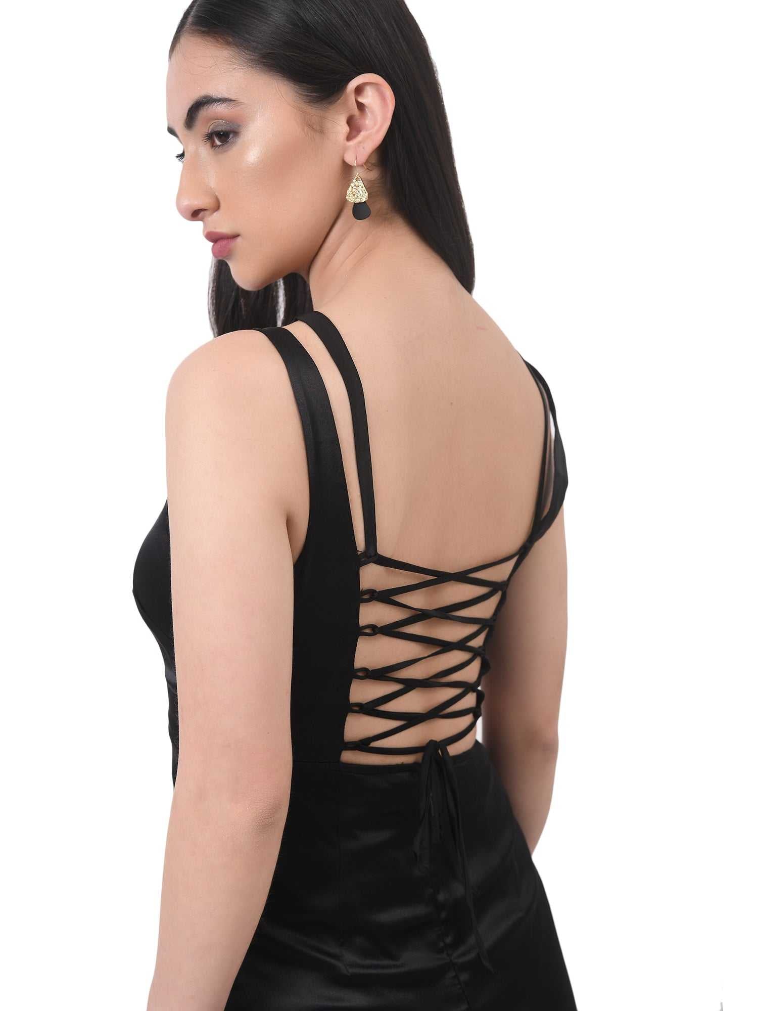 classic cut out black dress