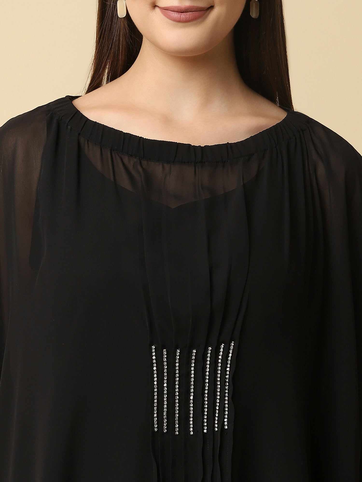black kaftan dress
