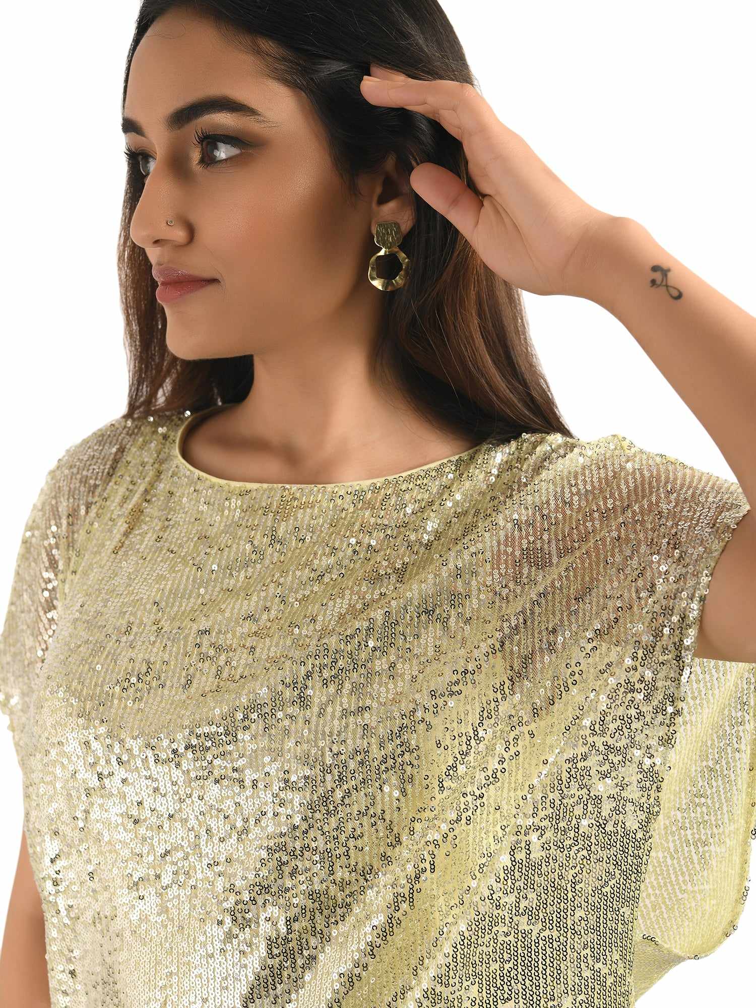 sequins cape dress