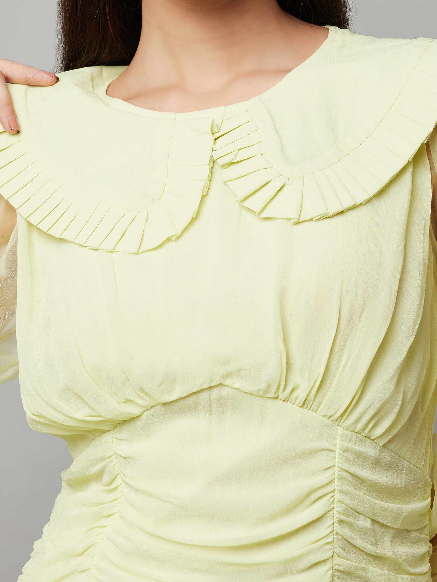 lemon ruche over me sassy dress