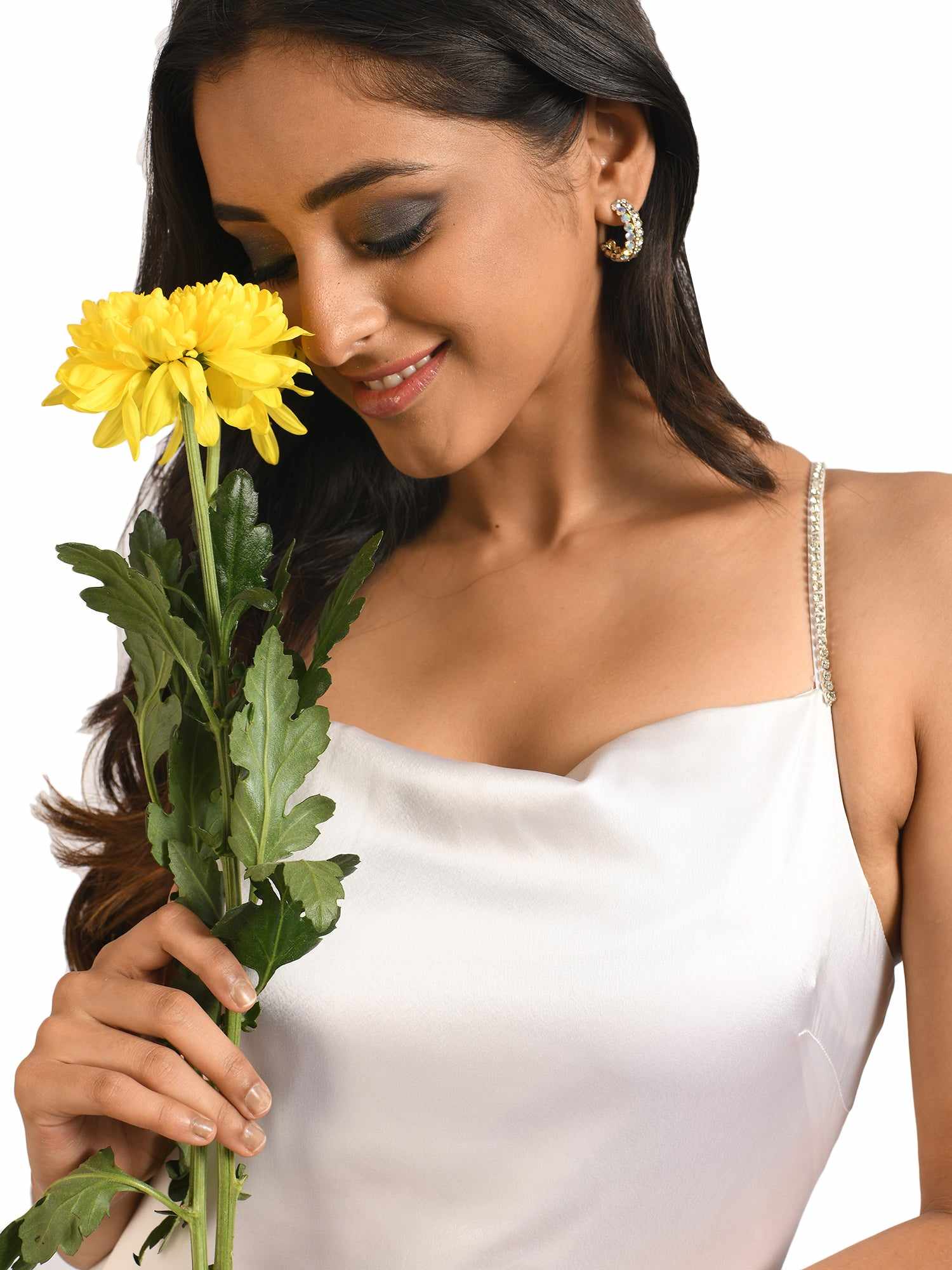 pearl white midi dress