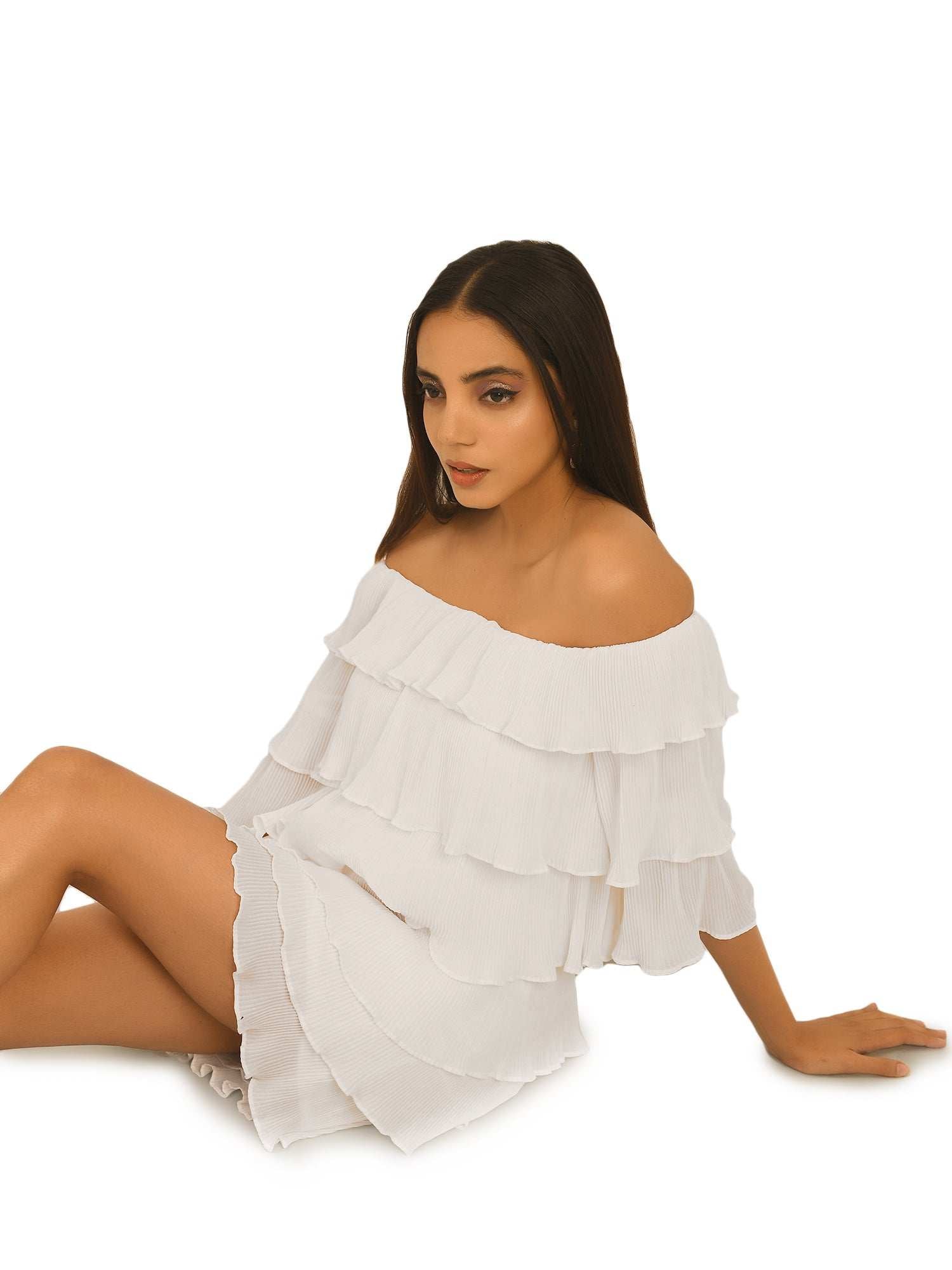 multi tier imaginative pleat dress