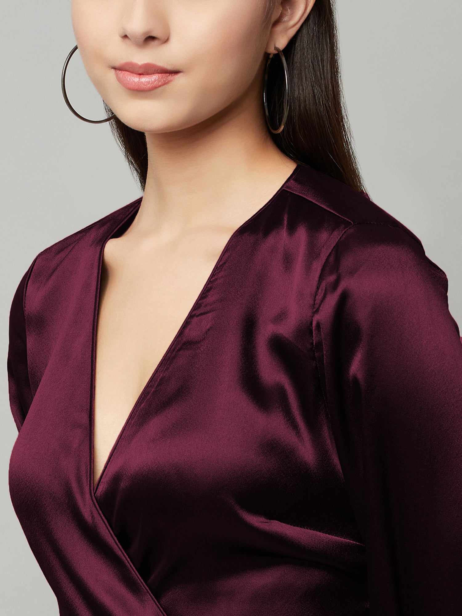 wine shade wrap dress