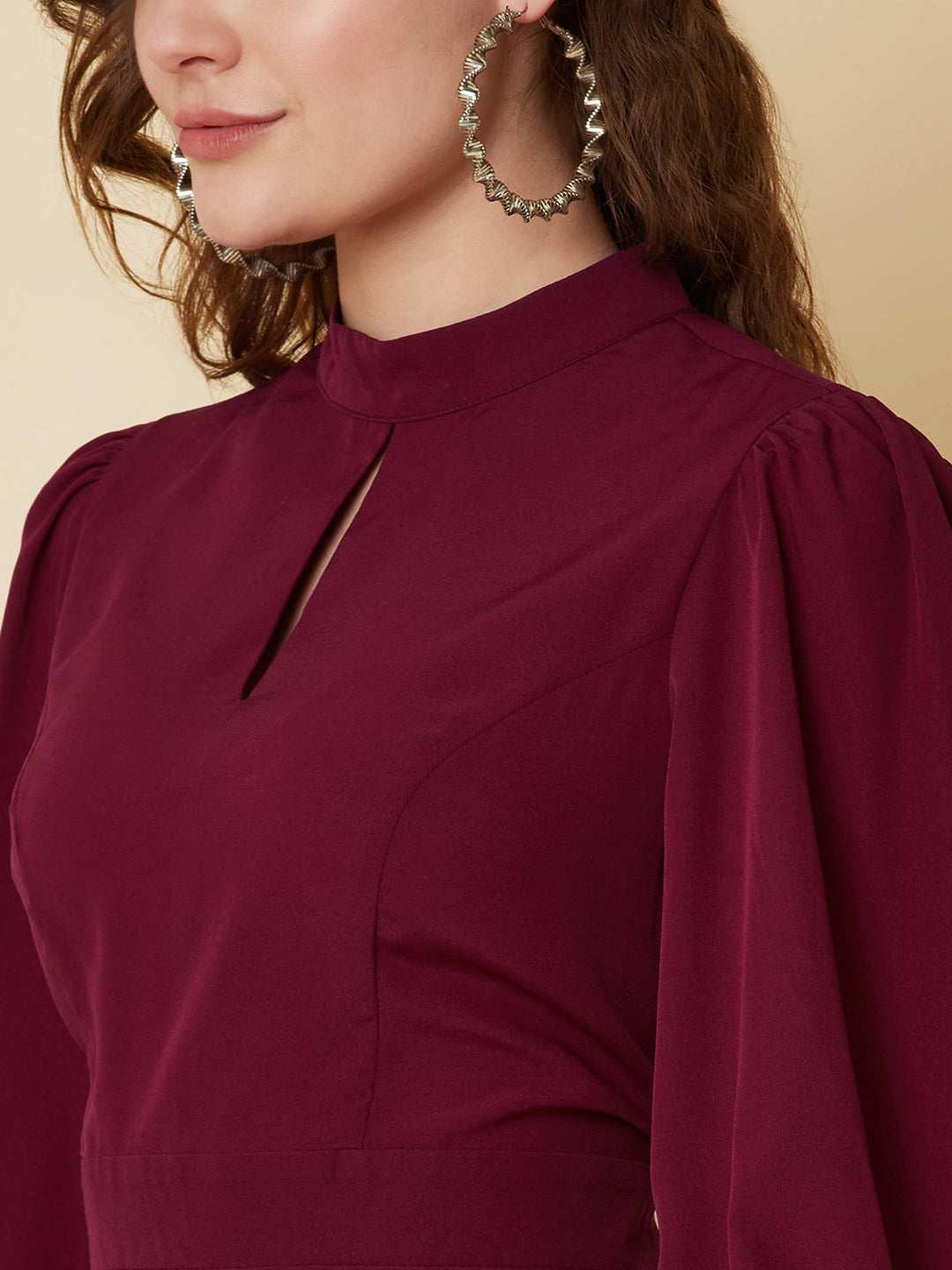 sassy wine slit dress