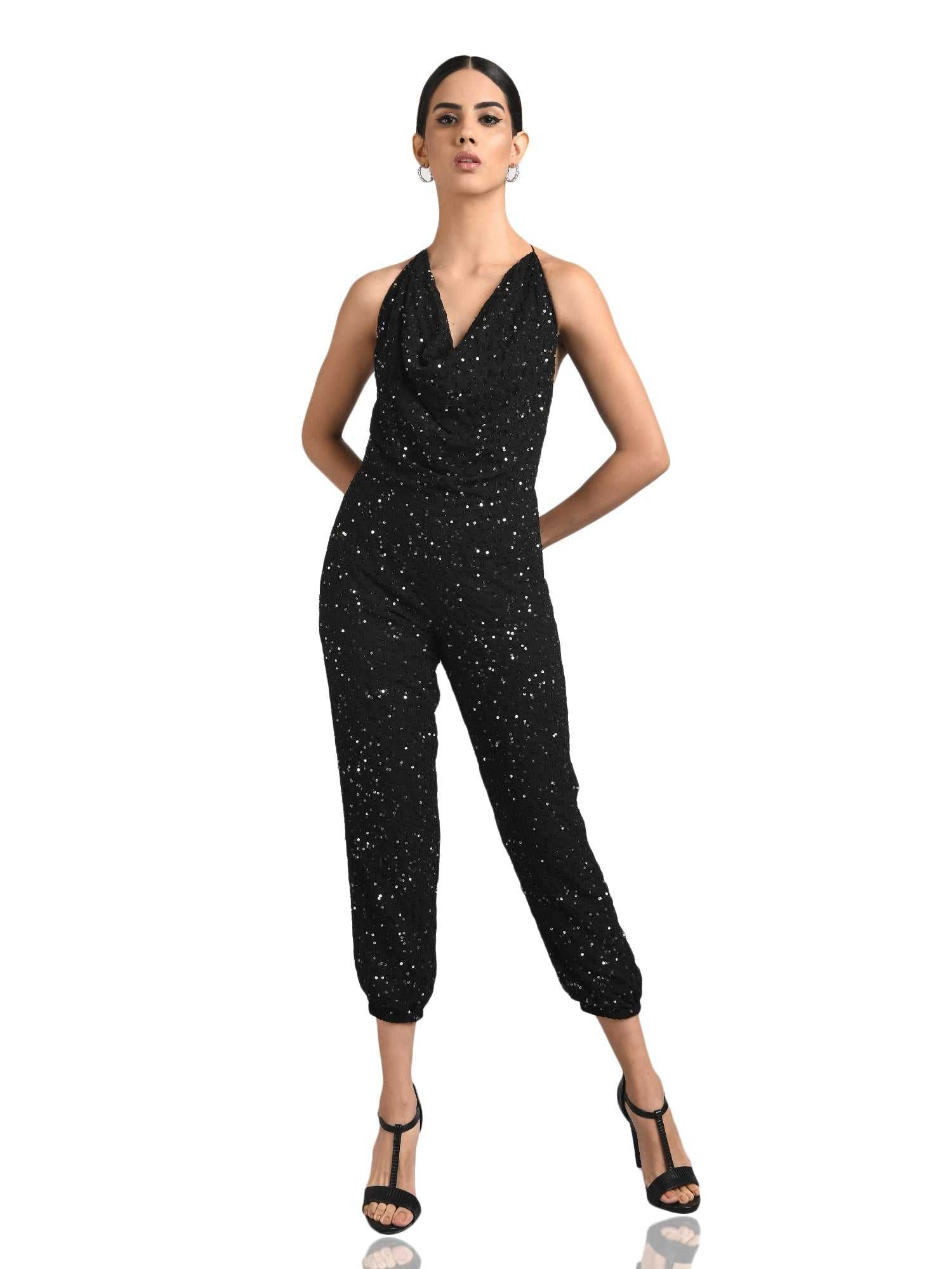 oh so sexy black backless jumpsuit