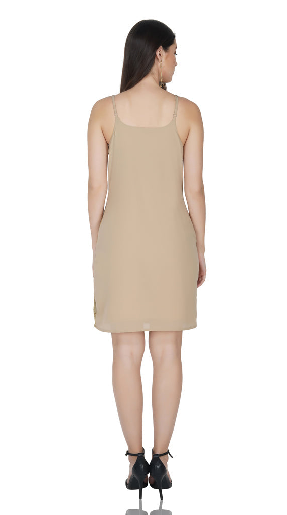 golden geometric embellished dress