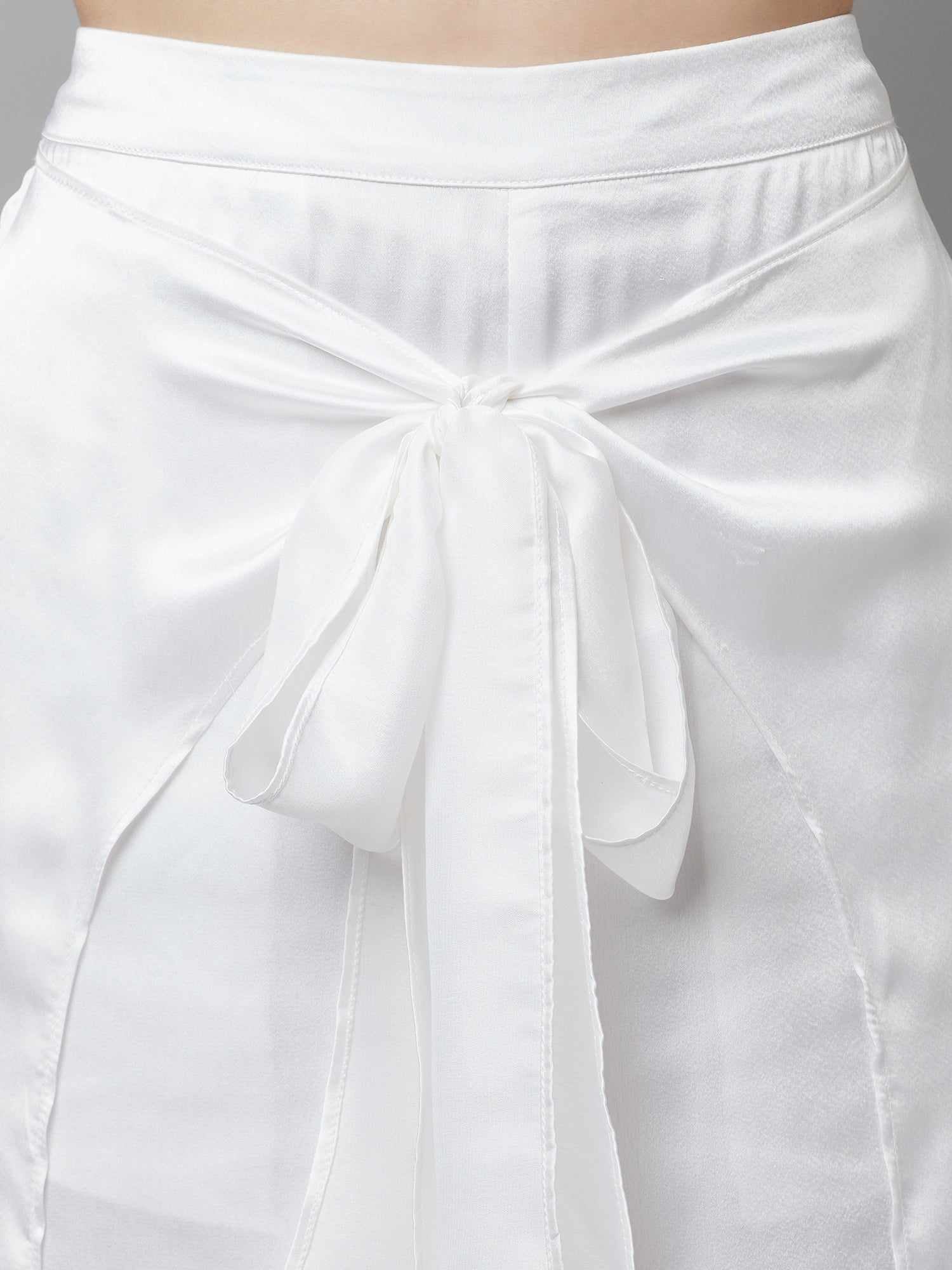 shining white wrap palazzo