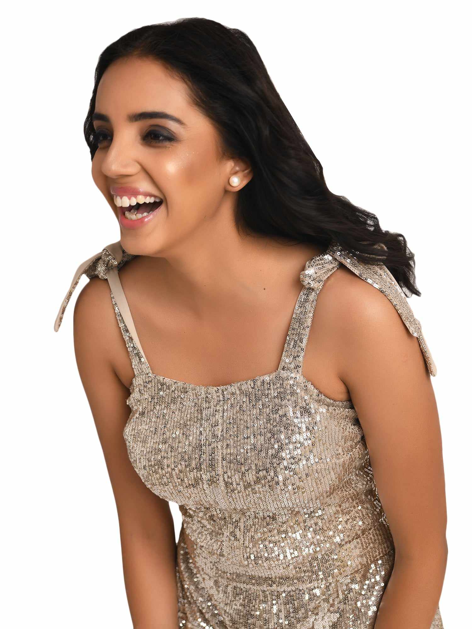tie me sequined playsuit