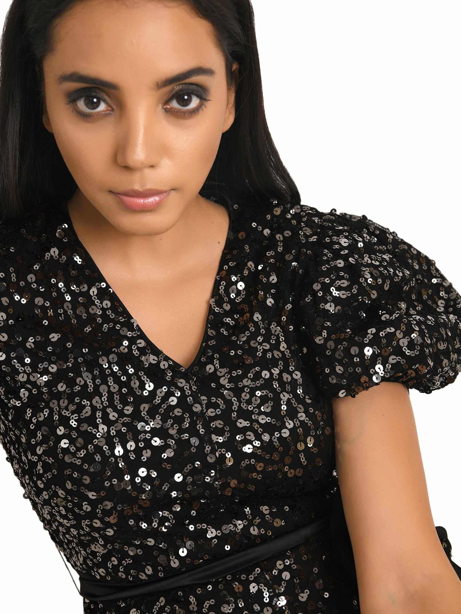 disco lights black glittering playsuit