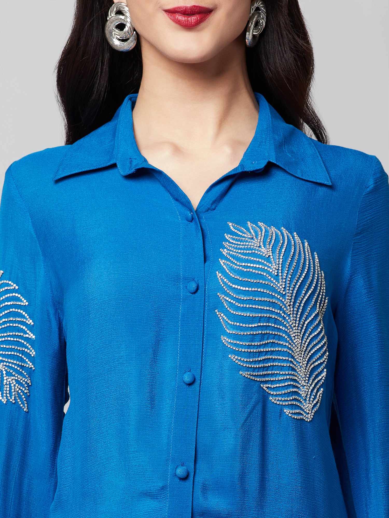 deluxe embellished blue shirt