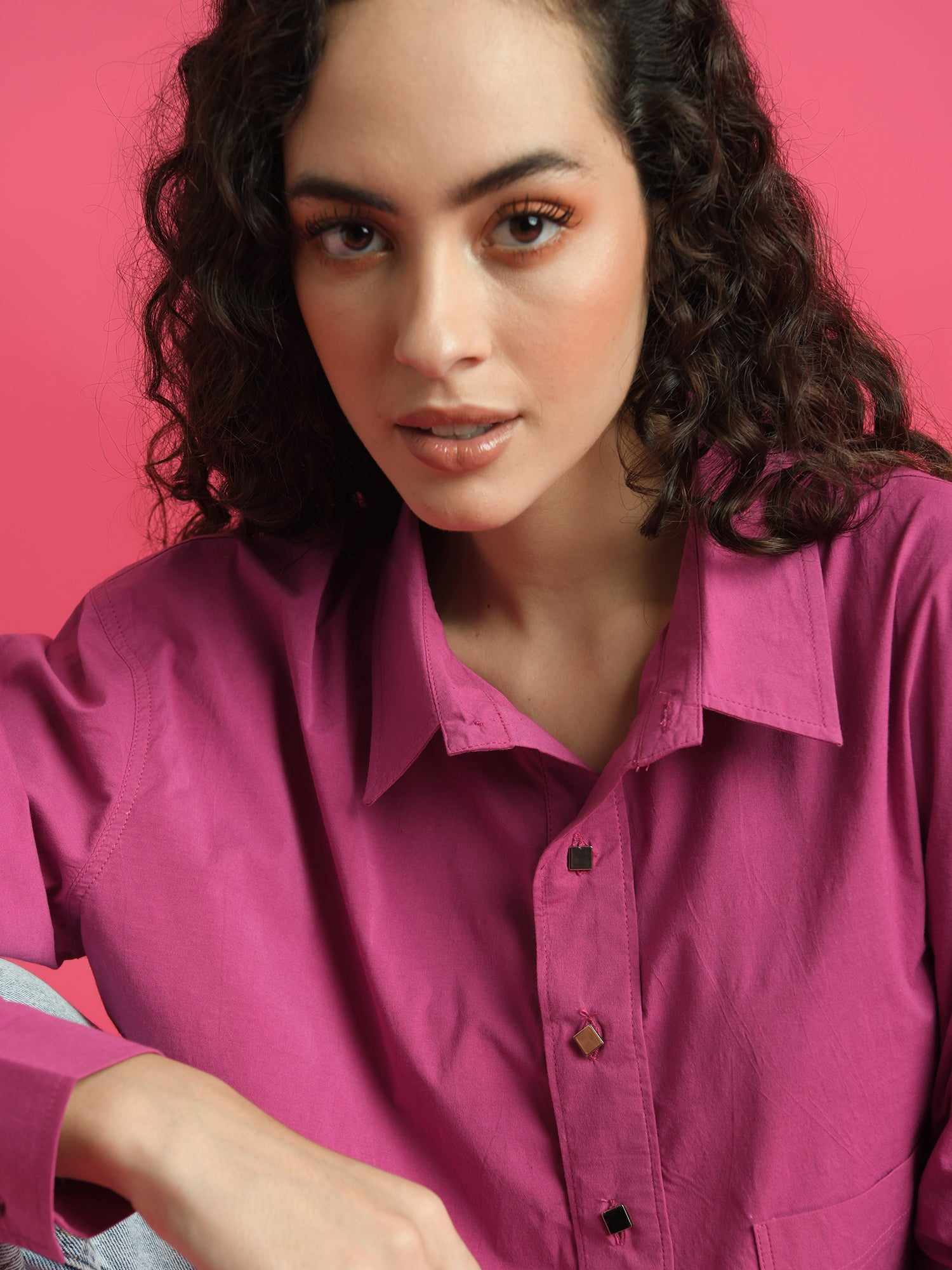deluxe party on crop pink shirt