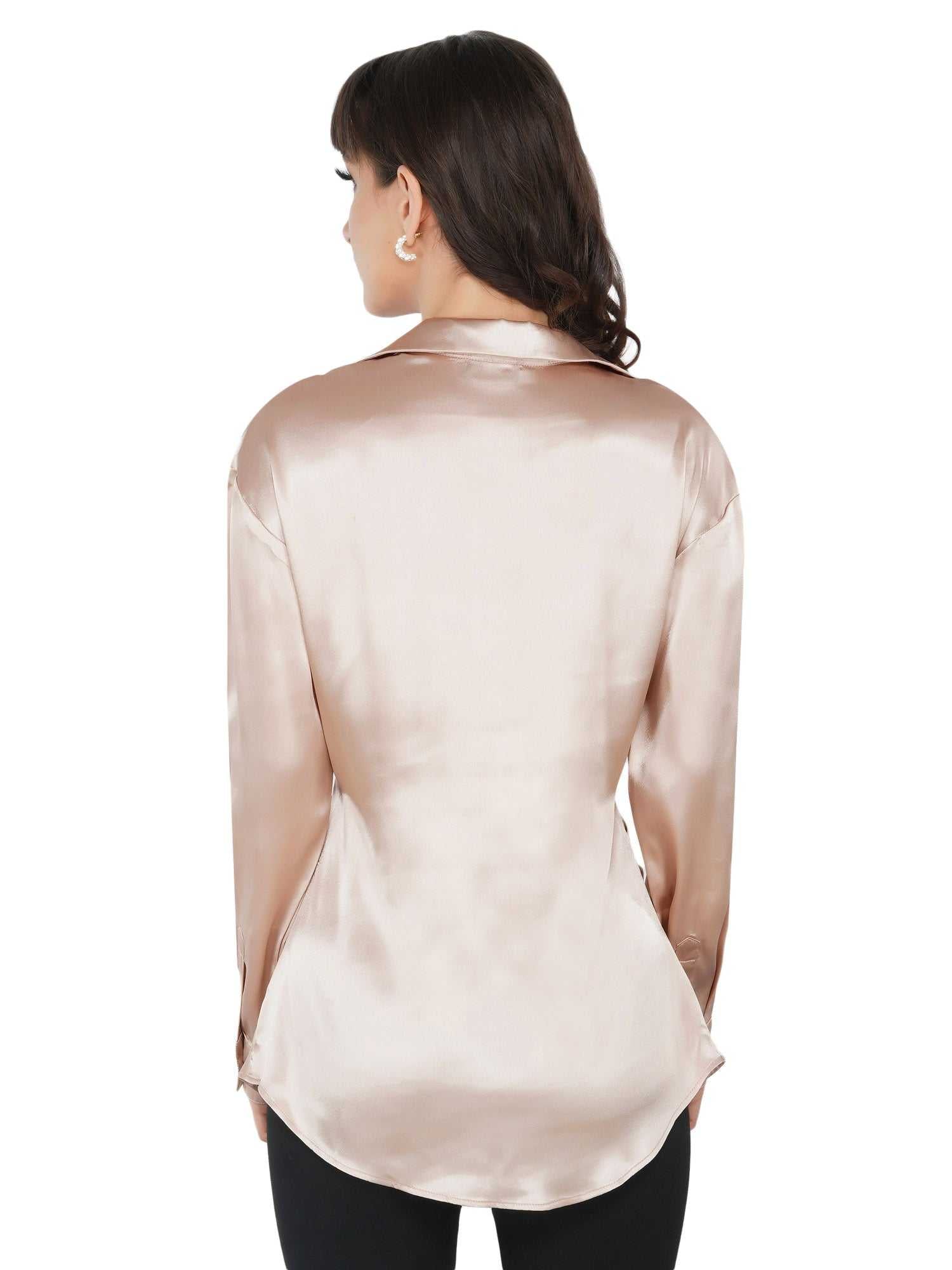 satin soft ruched shirt