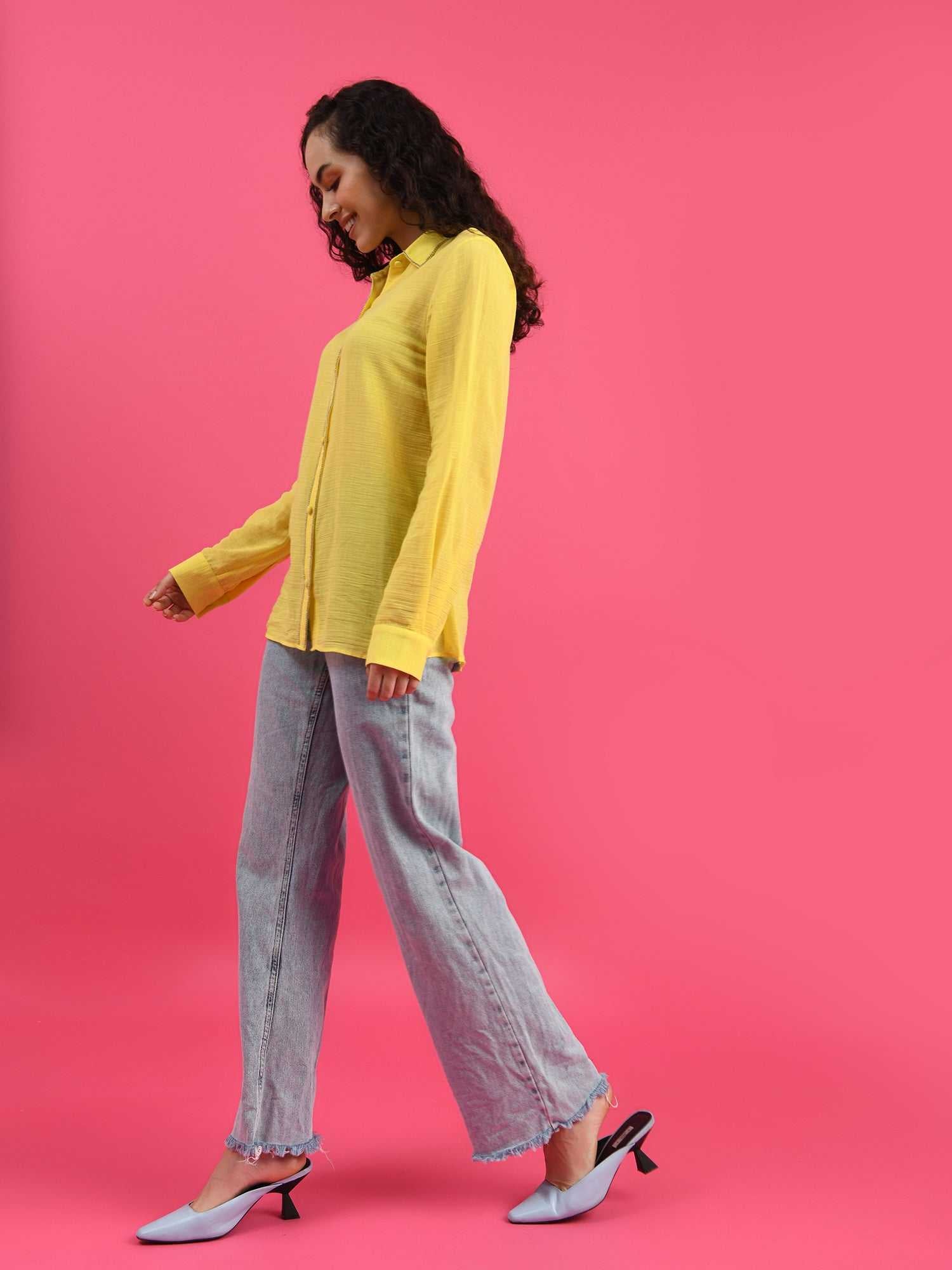 deluxe embellished yellow shirt