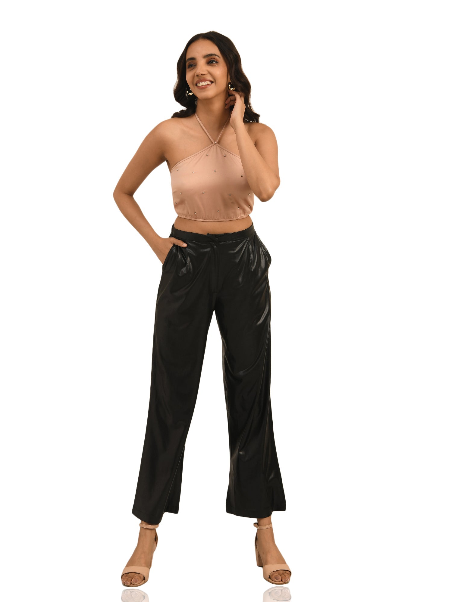 easy breezy satin crop top