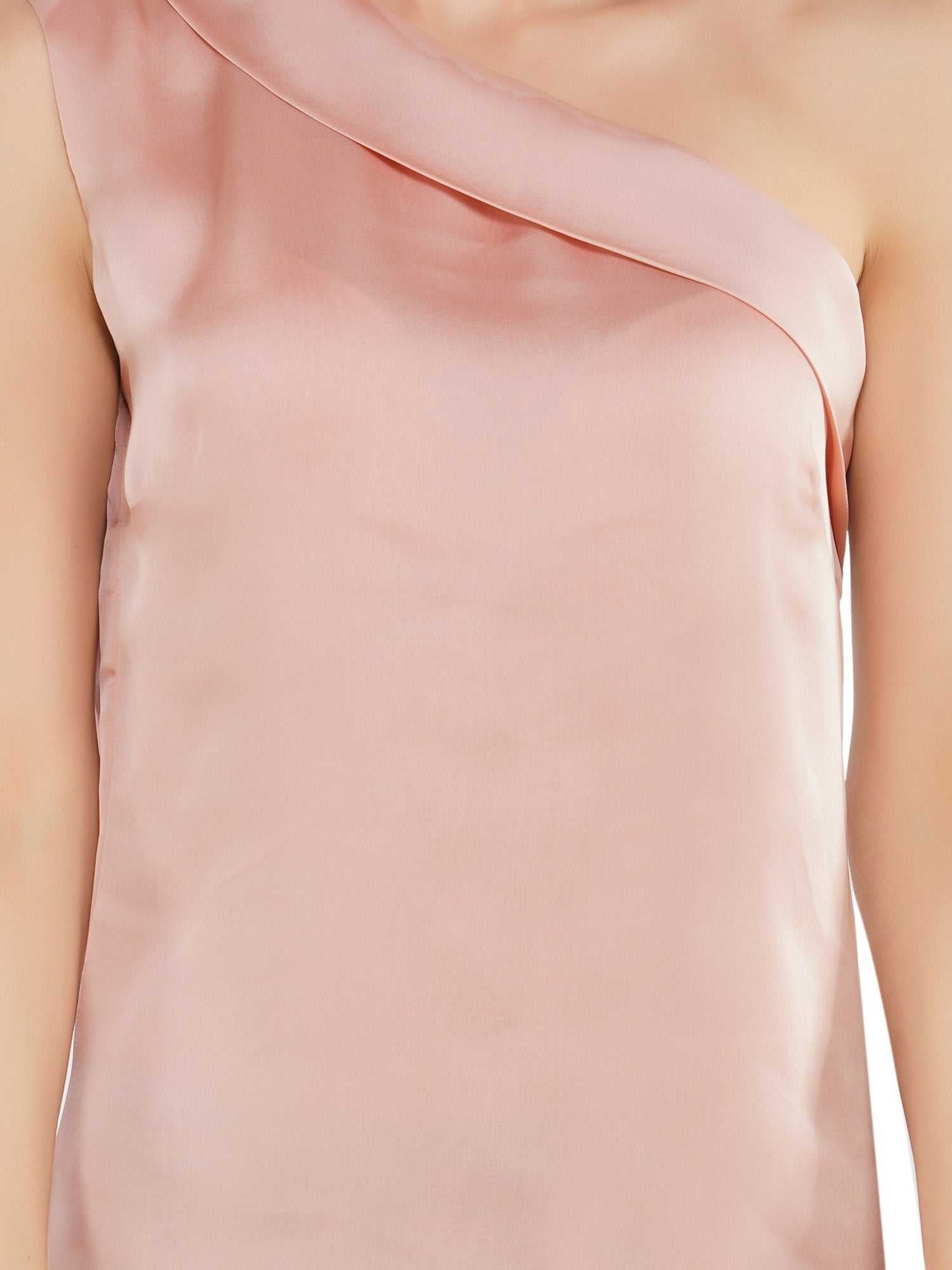 one shoulder rose pink top