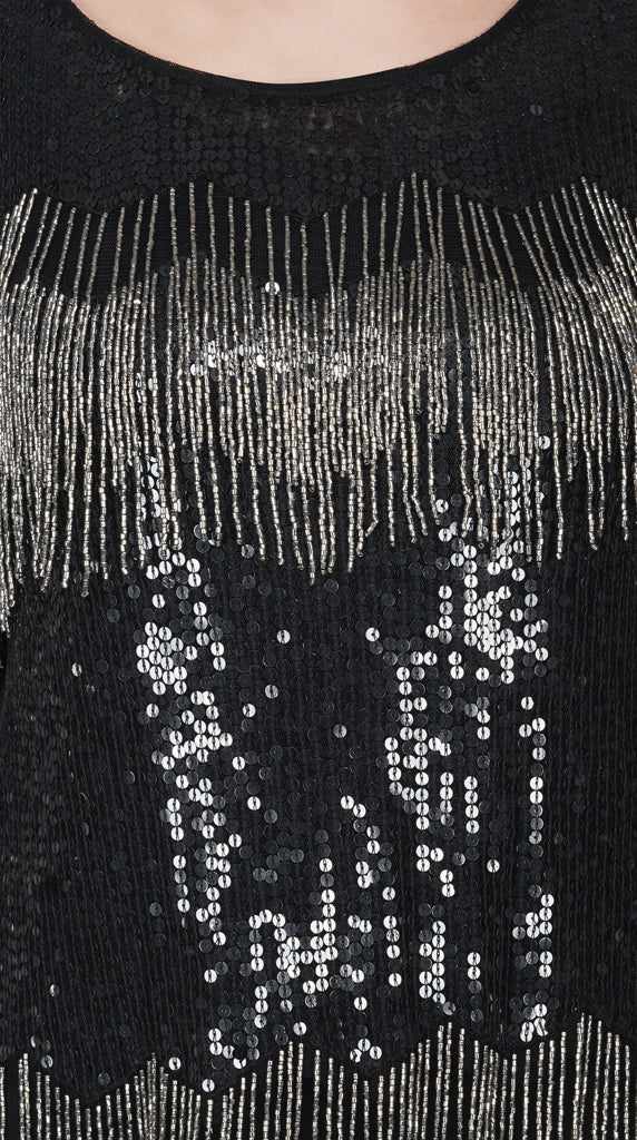 navy blue embroidered top