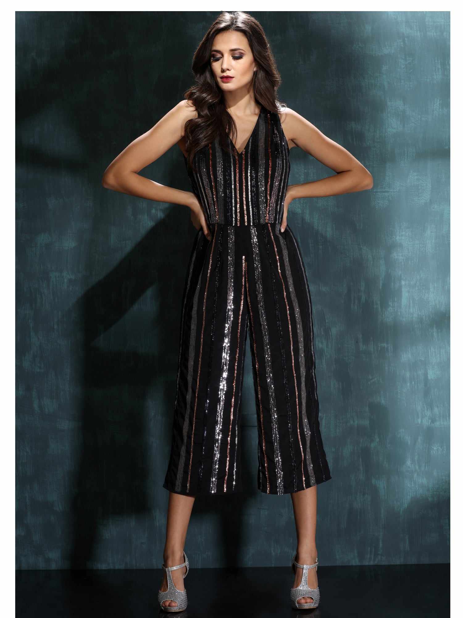 rainbow sequin jumpsuit