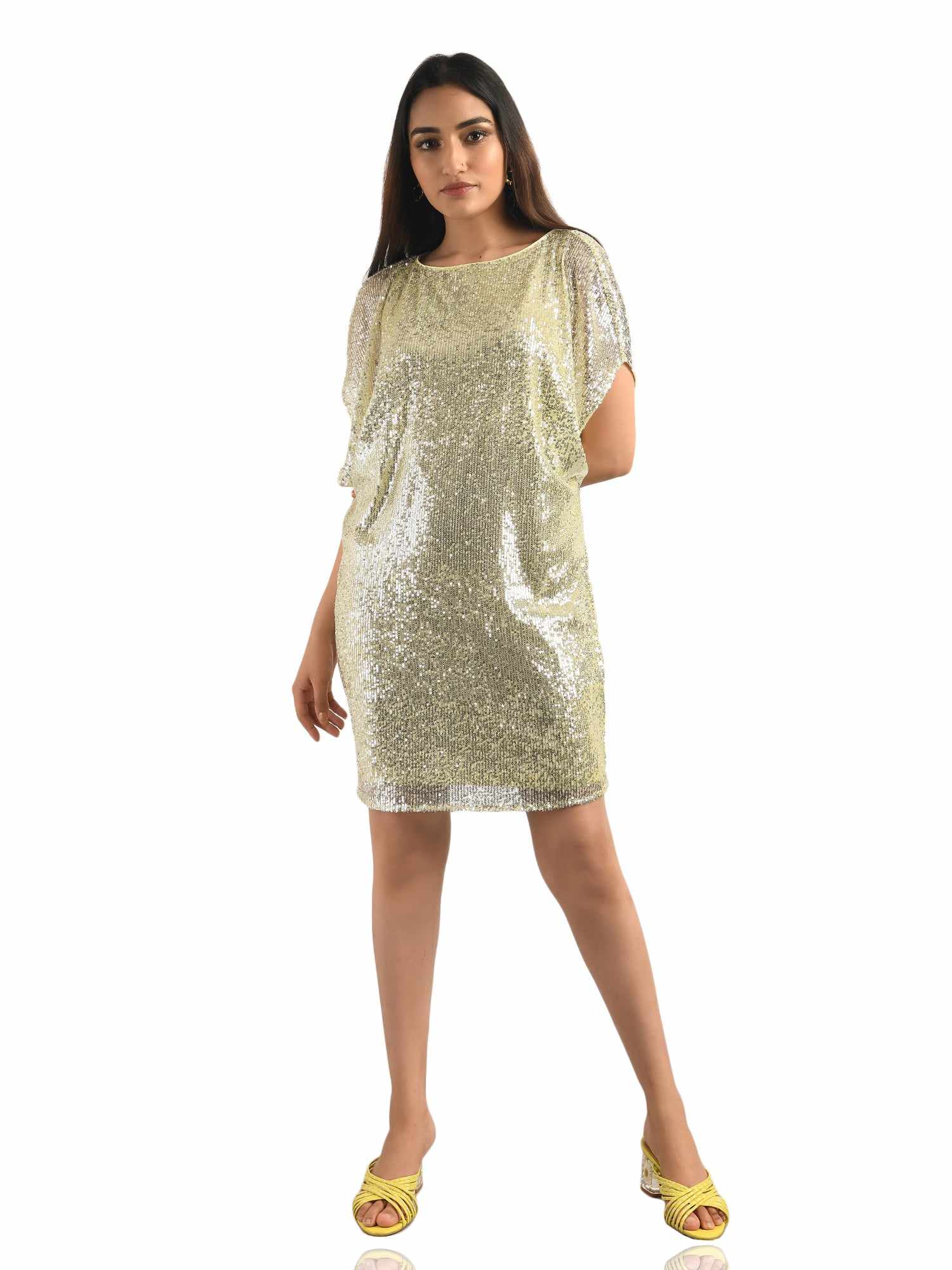 sequins cape dress