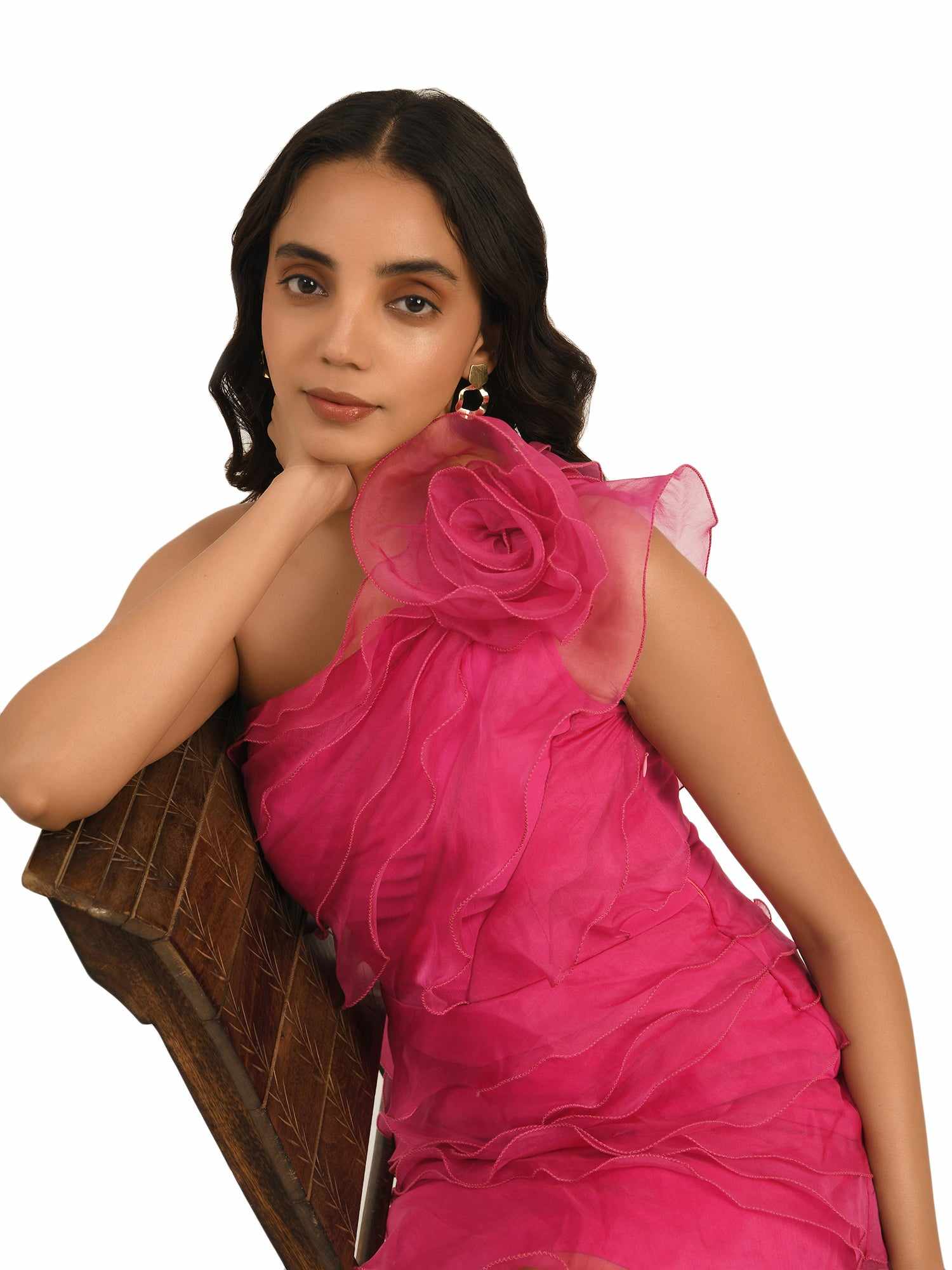 so sexy multi tier ruffled pink dress