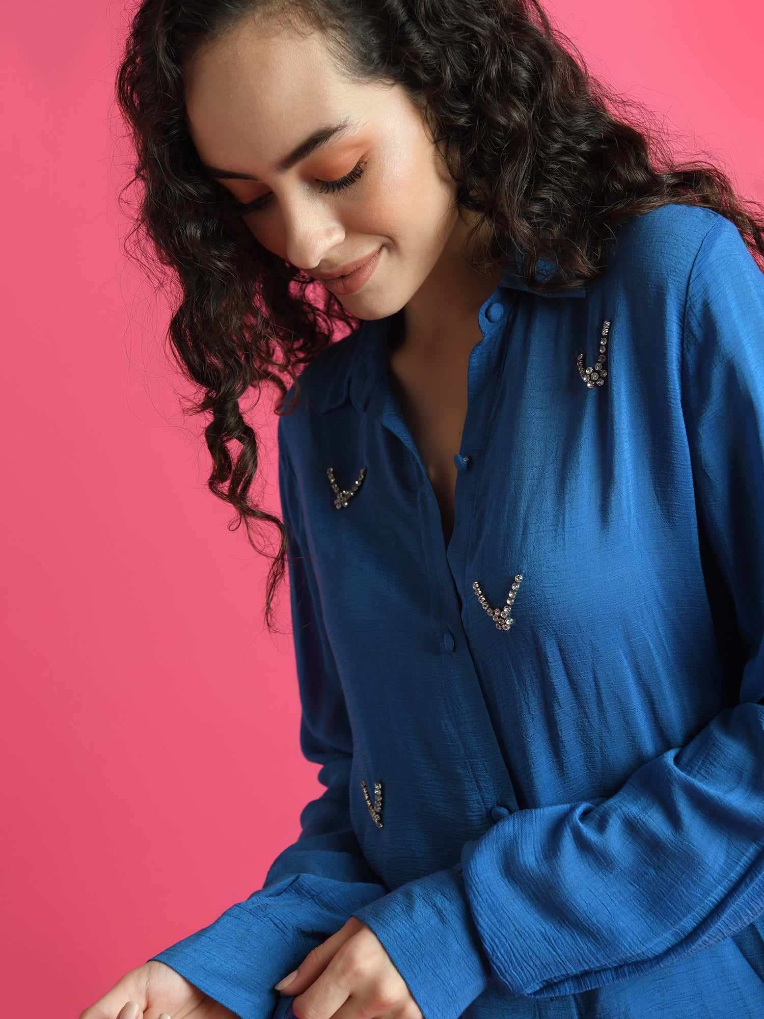 deluxe embellished blue shirt