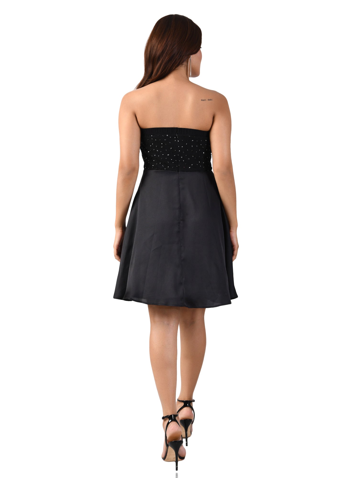 black tube embroidered western wear dress india