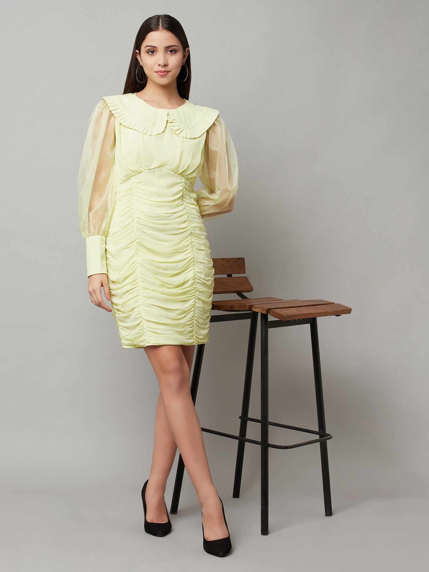 lemon ruche over me sassy dress