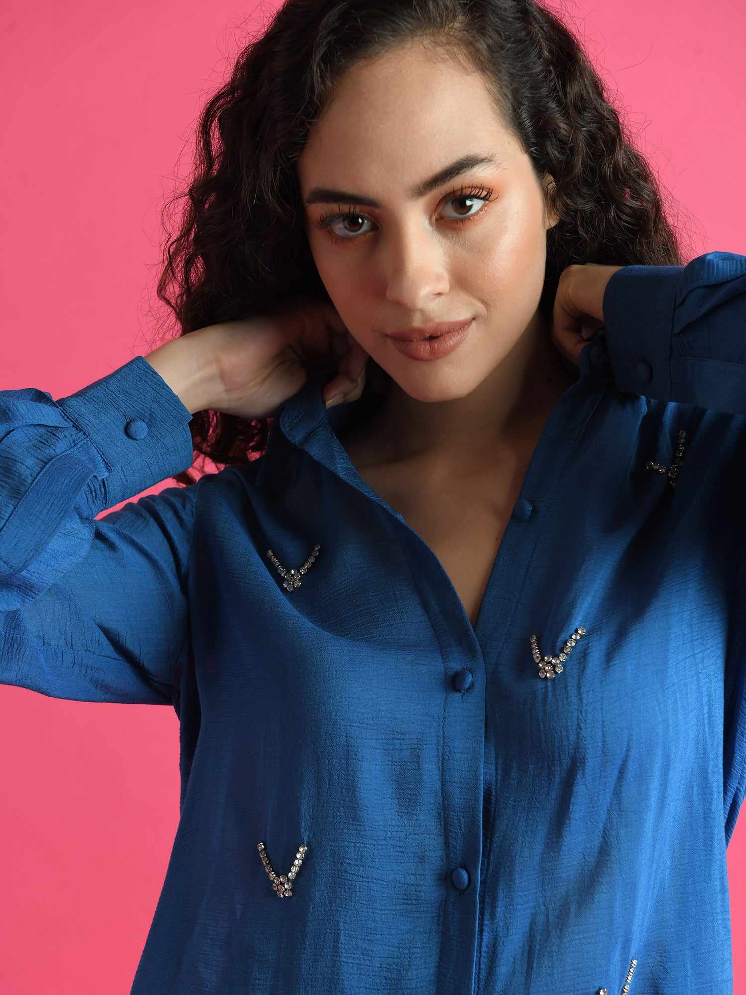 deluxe embellished blue shirt