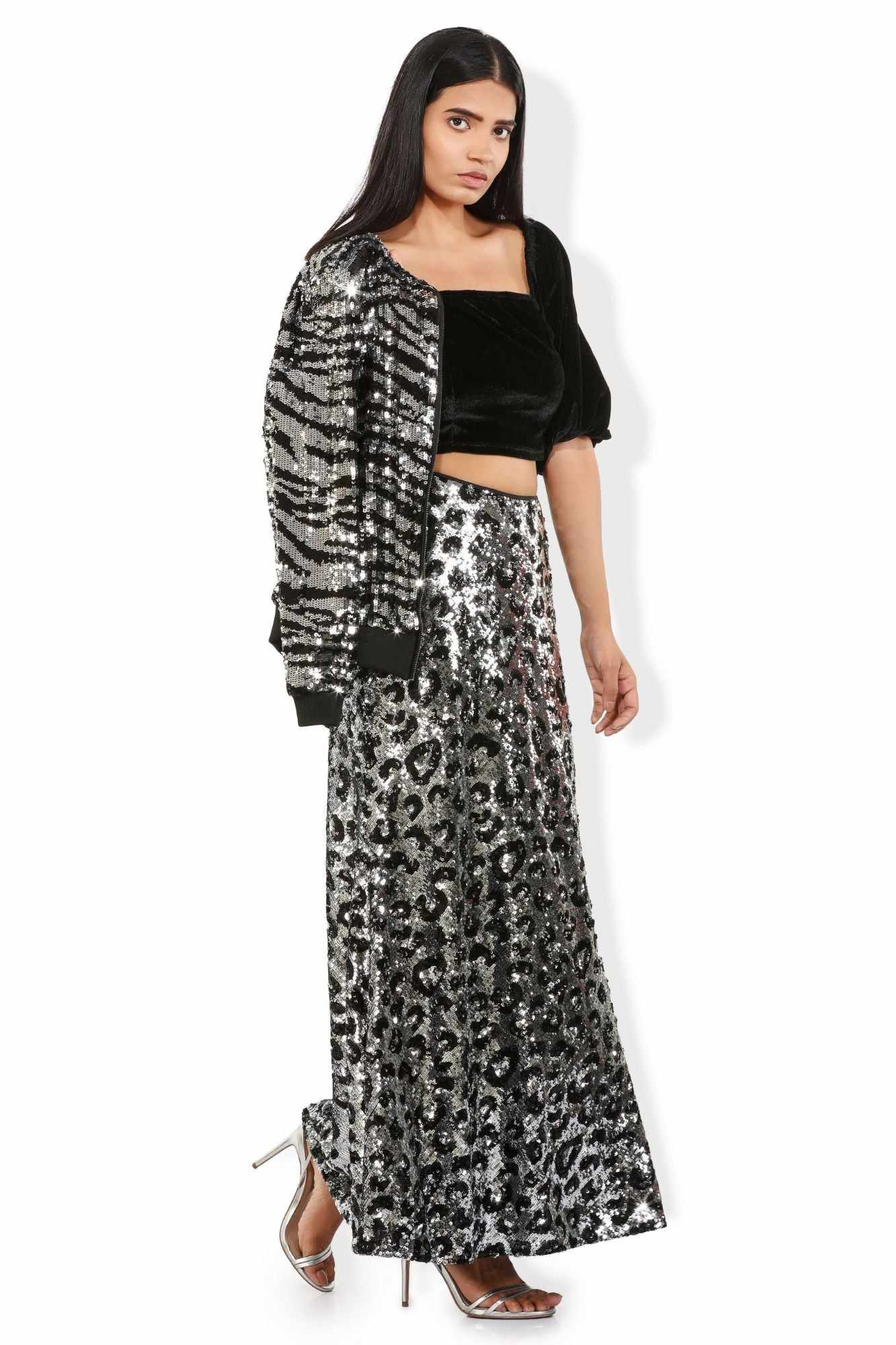 black plush velvet billowy sleeves blouse