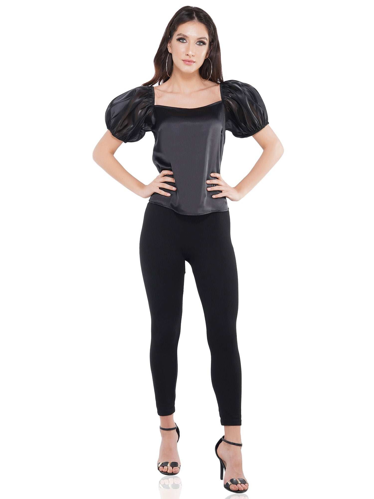 sleeve an impression black top