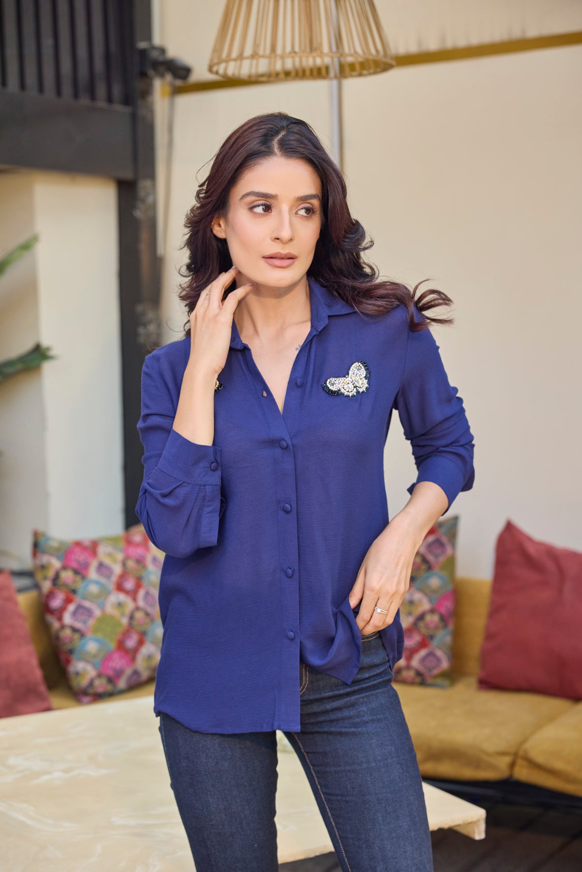 Butterfly Navy Shirt