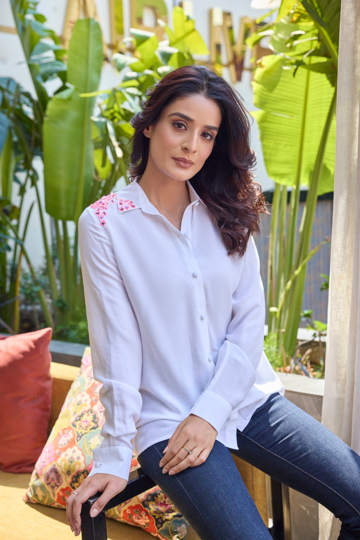 Little Flower Deluxe White Shirt