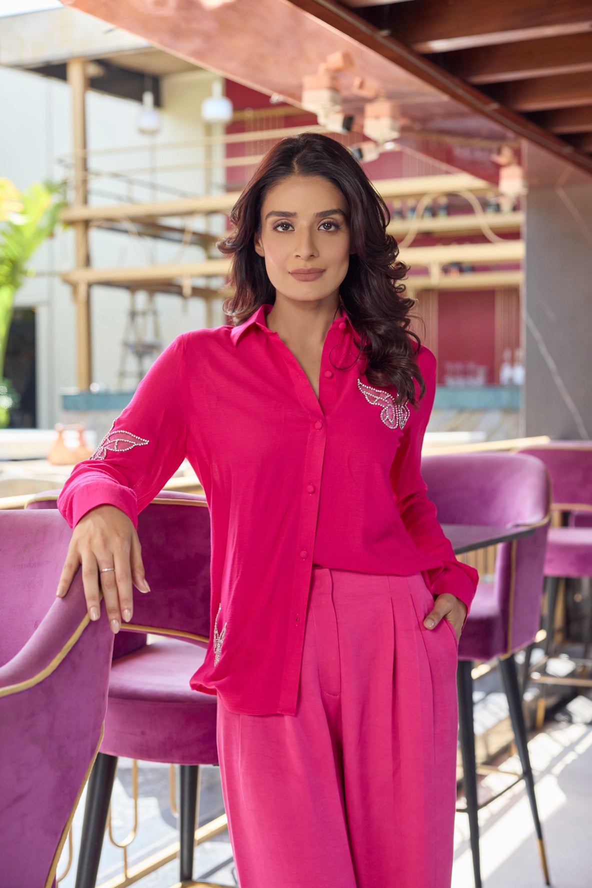 Butterfly Majesty Fuchsia Pink Shirt