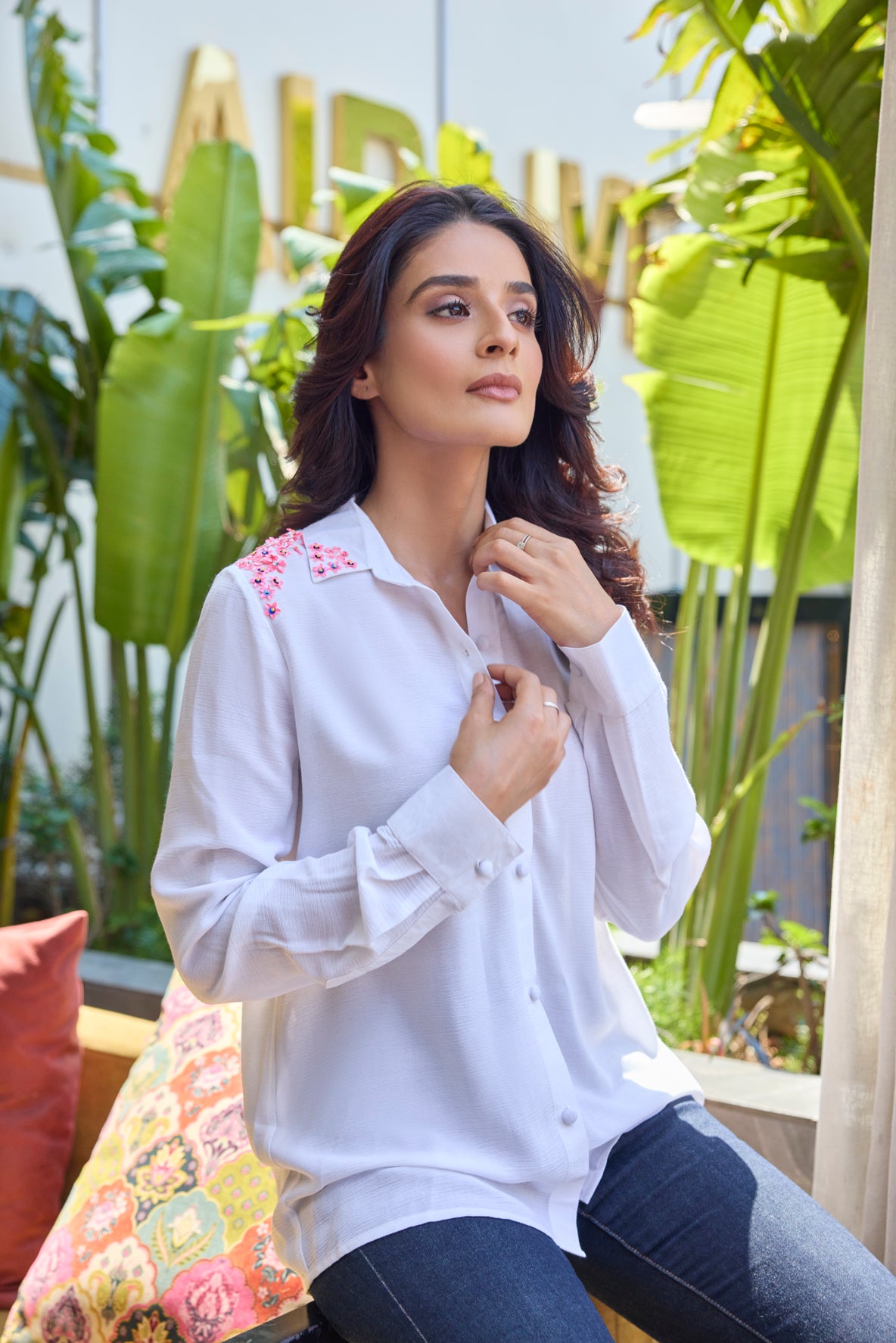 Little Flower Deluxe White Shirt