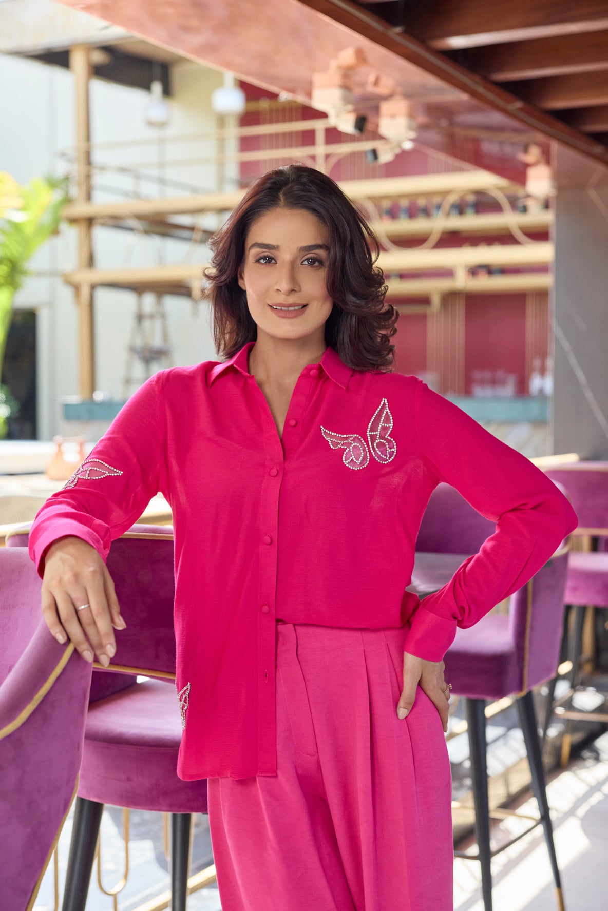 Butterfly Majesty Fuchsia Pink Shirt