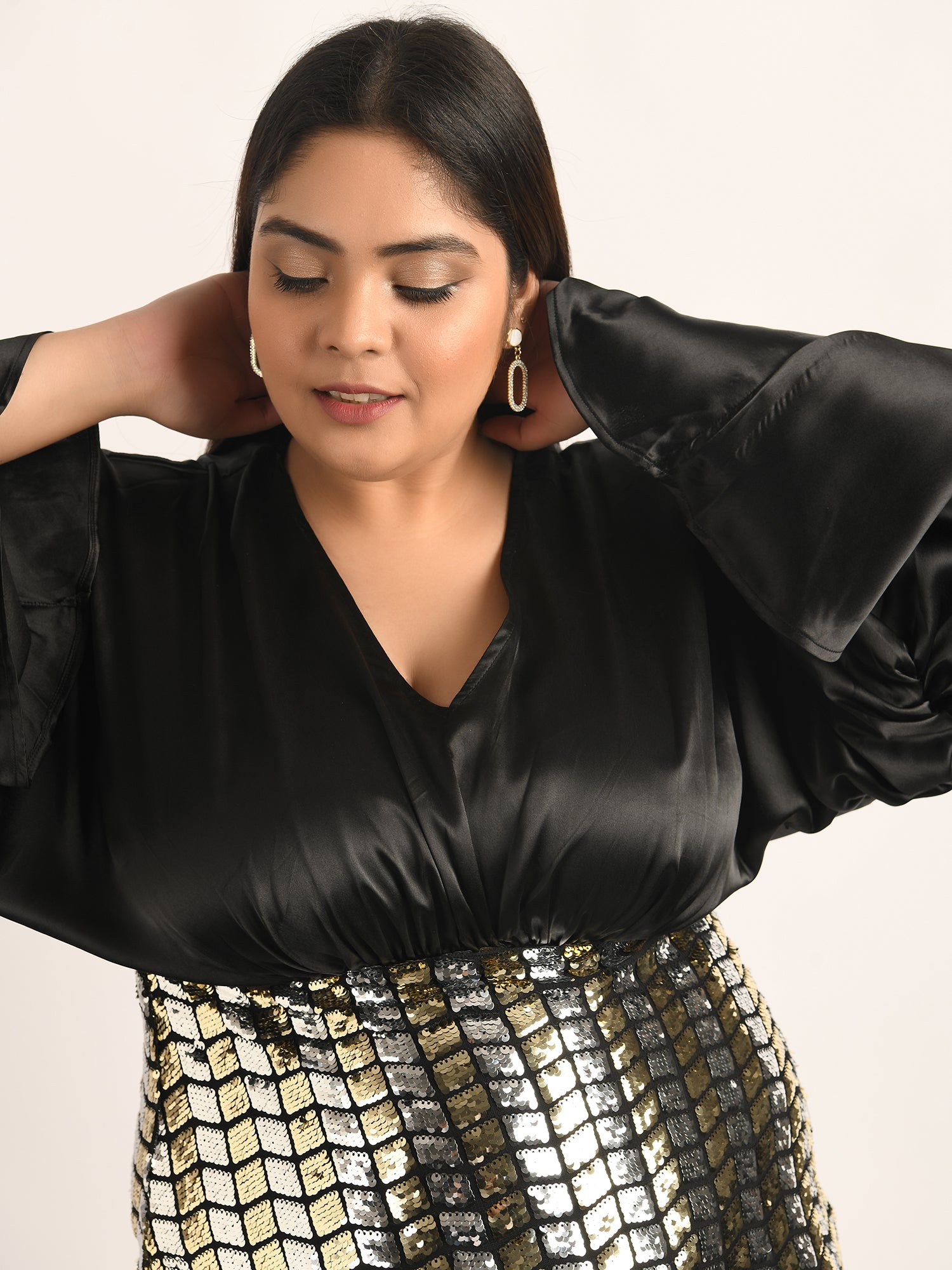 attic curves shimmer it real embellished dress