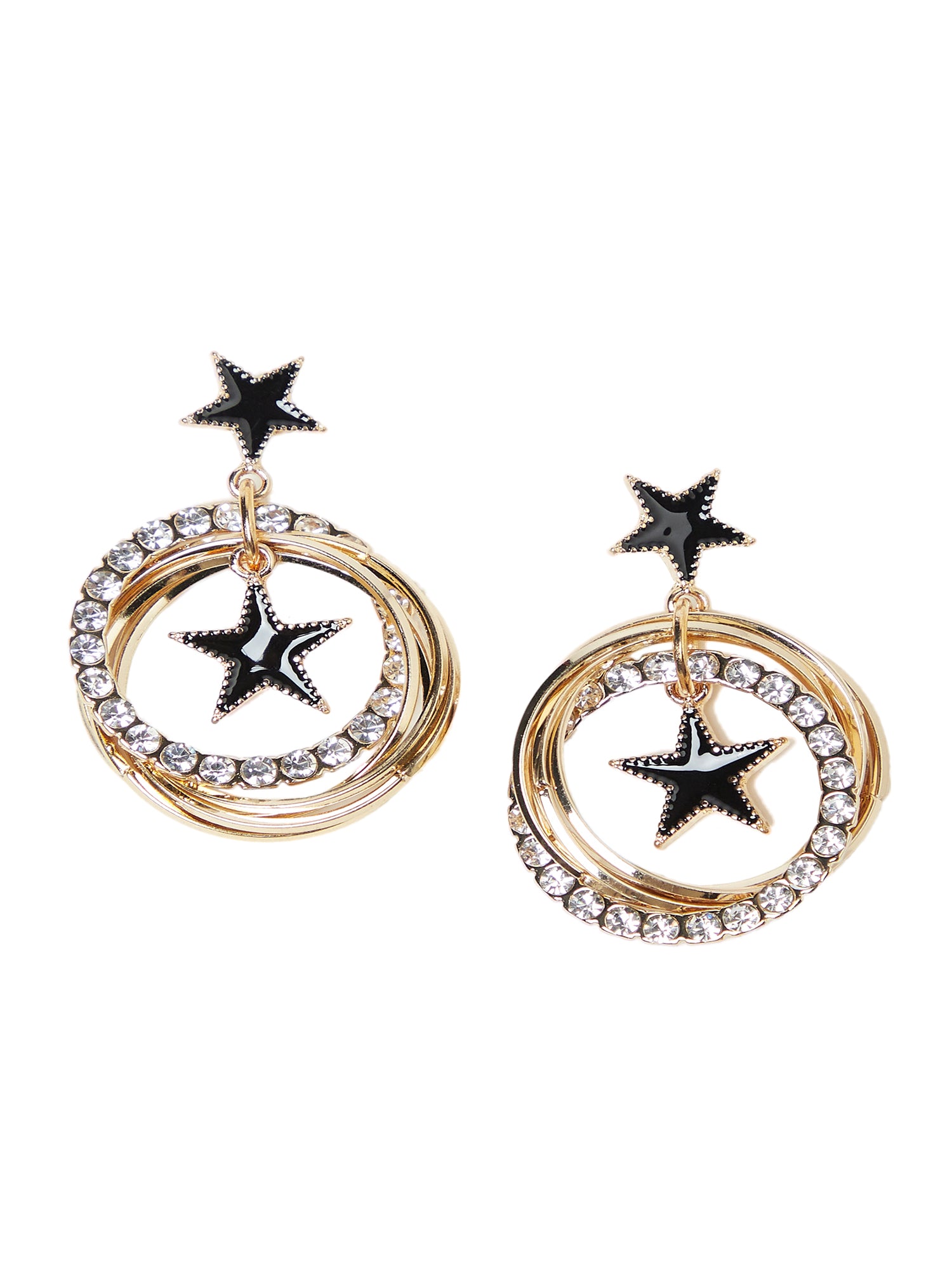 sreling star gold earrings