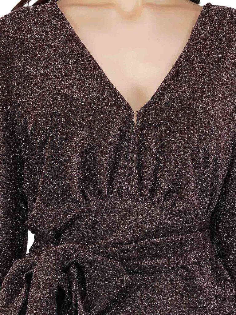 ruched shimmer dress